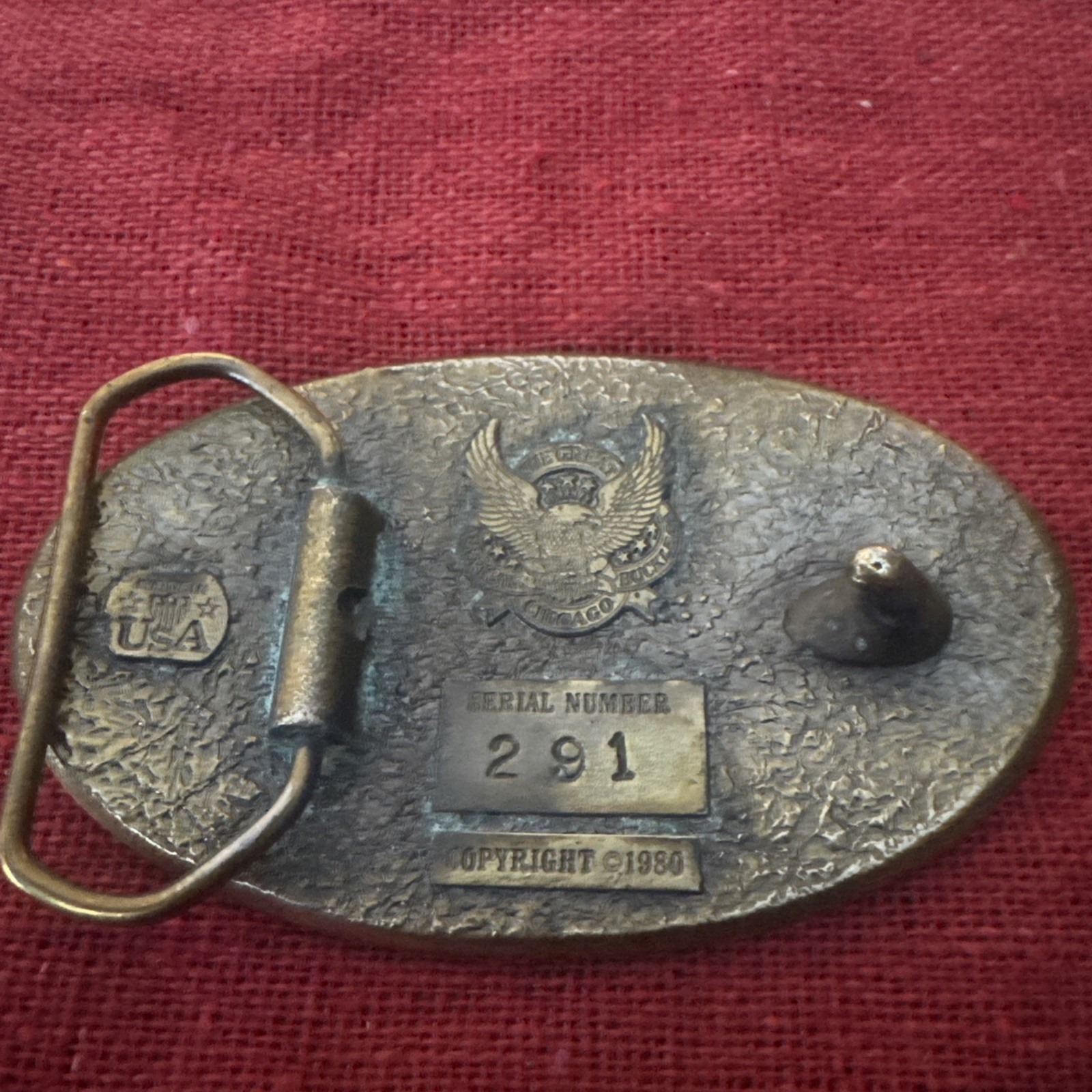 Vintage 1980 Great American Buckle Co. Oil Derrick Belt Buckle Serial #291