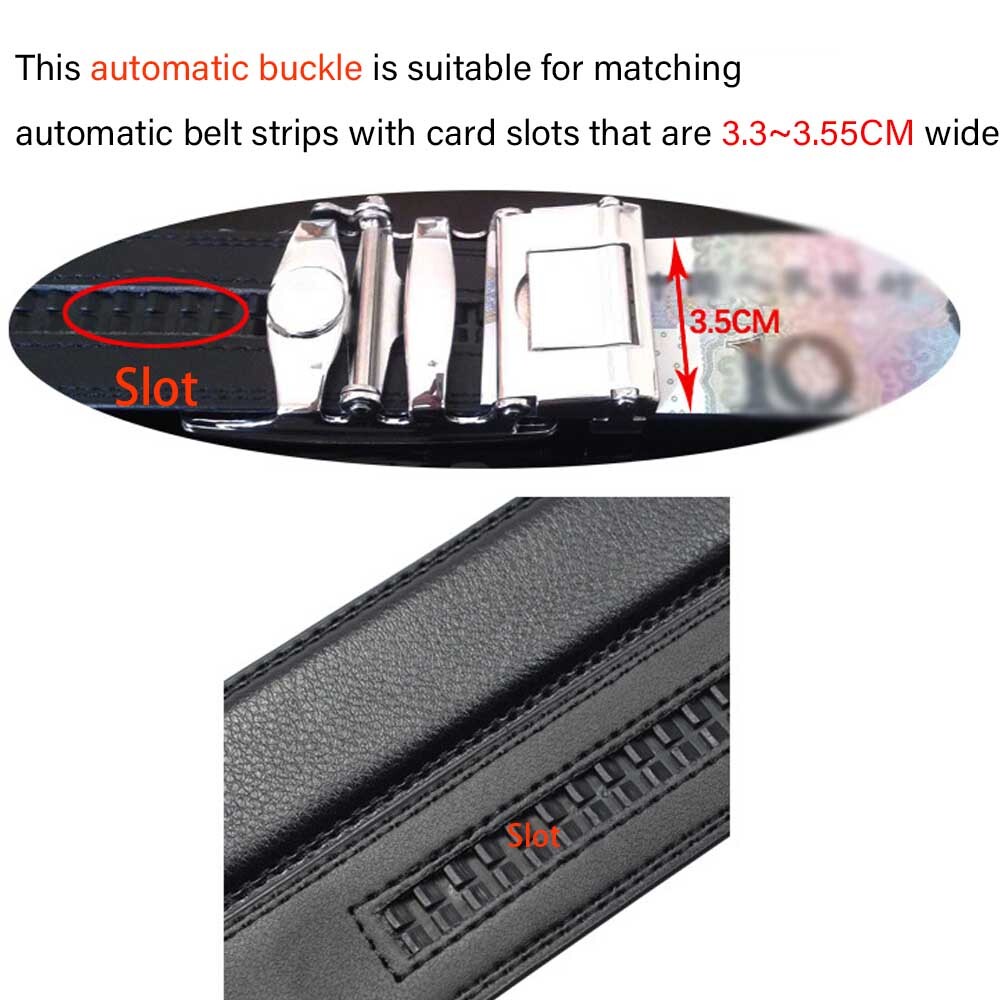 Classic Men&rsquo;s Automatic Slide Buckle Replacement Rectangle Ratchet Belt Buckle