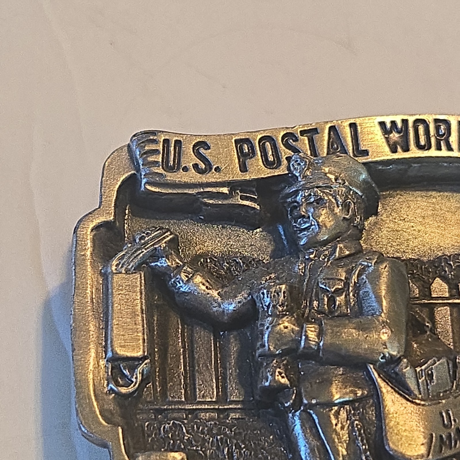 Vintage 1985 Postal Worker Commemorative U.S. Mail Belt Buckle #3012 of 5000