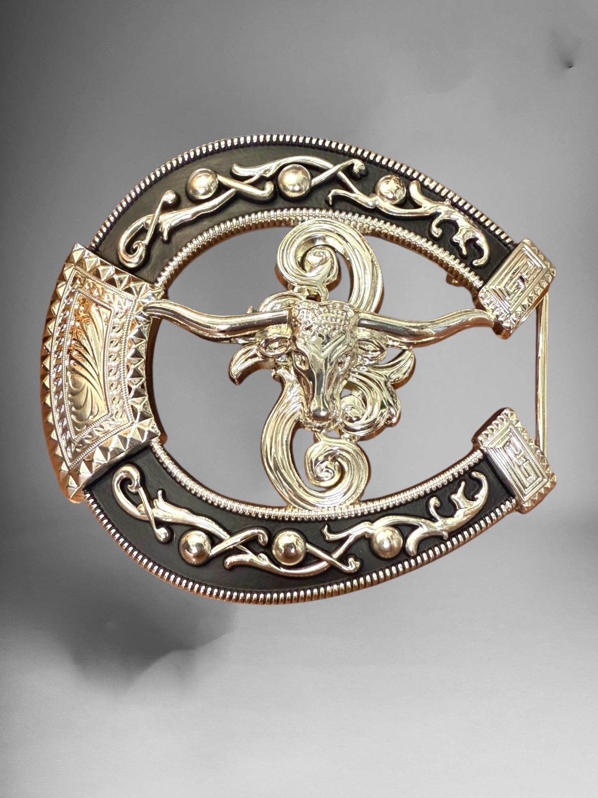 Long Horn Bull Western Cowboy Belt Buckle Hebilla Vaquera Con Toro