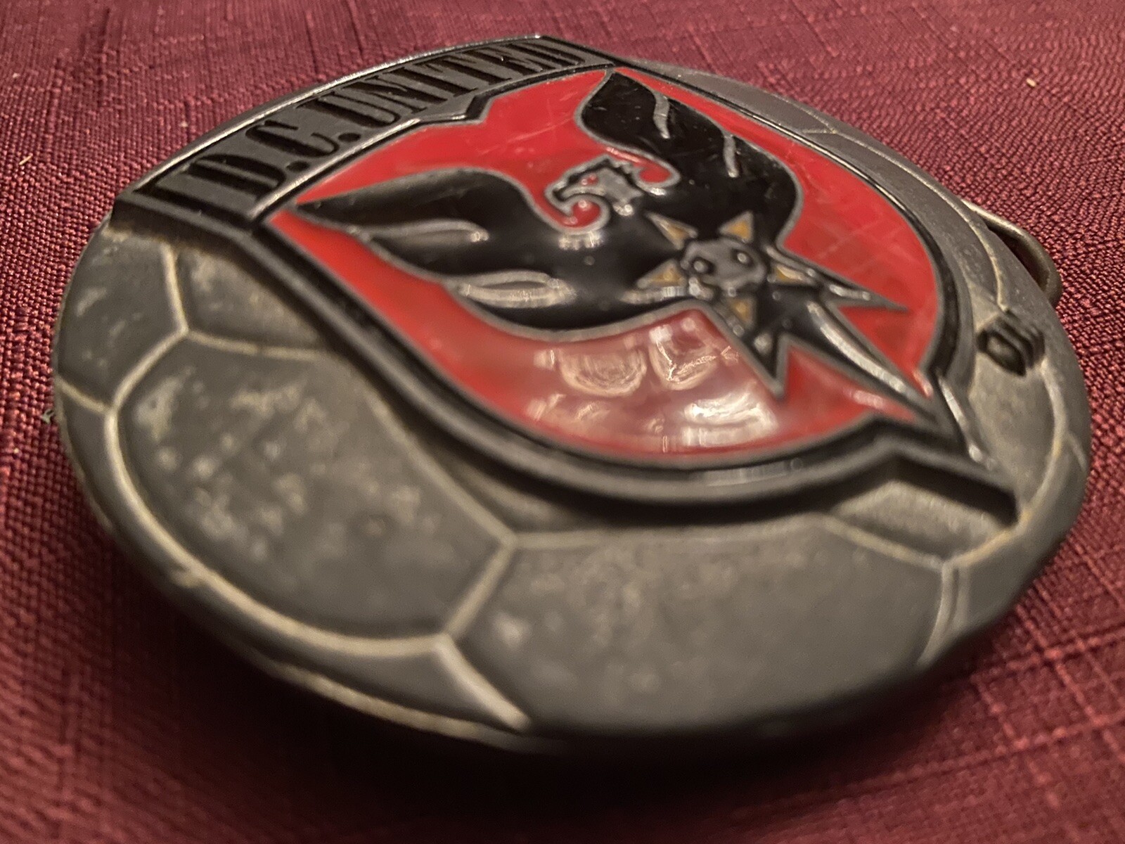 D.C. United Logo Belt Buckle Silver Pewter Soccer Ball Fanatics Tifo Culture