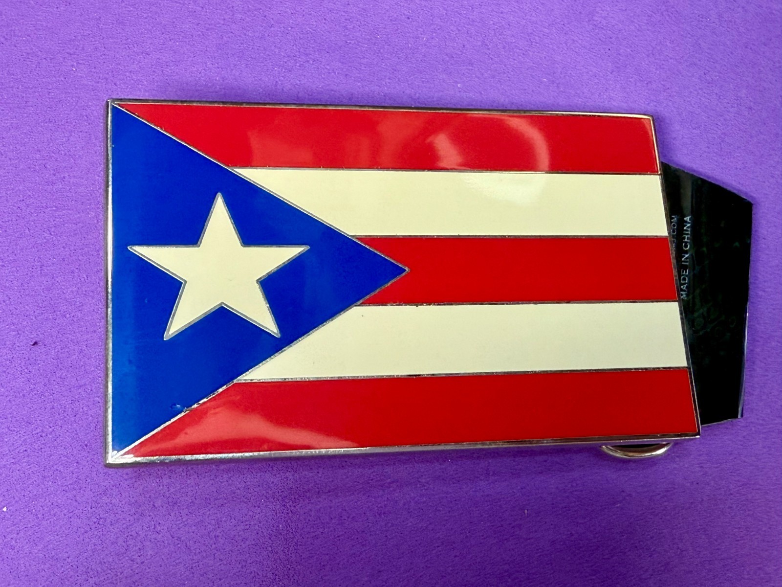 Puerto Rico Flag Commemorative Patriotic 2004 Belt Buckle by Silver Moon