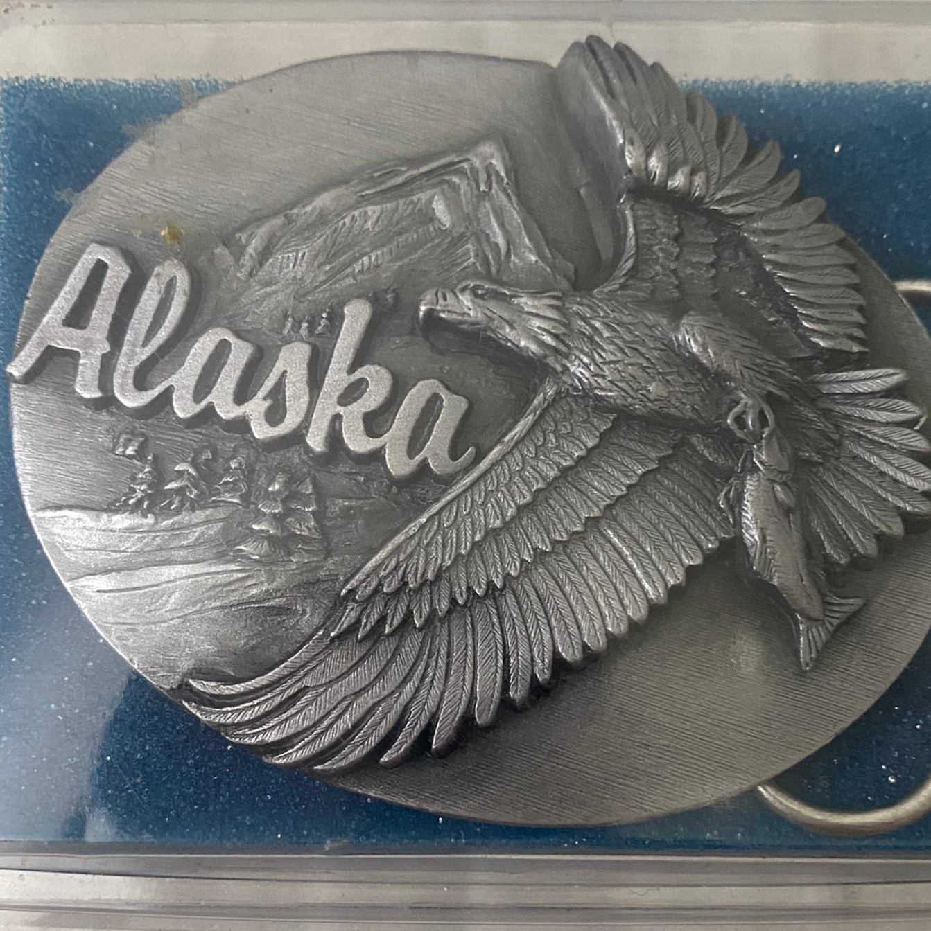Mens Siskiyou Buckle Co Alaska Bald Eagle Belt Buckle Pewter Americana NEW VTG