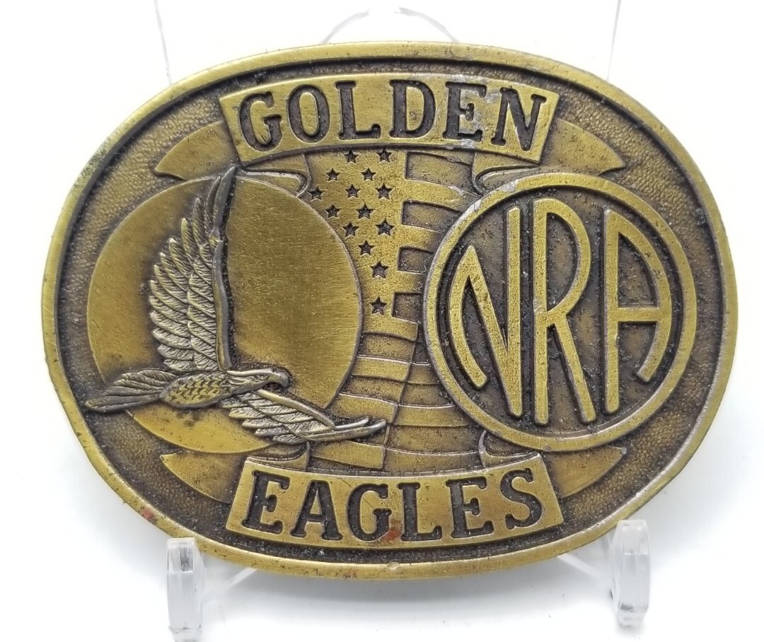 NRA National Rifle Association GOLDEN EAGLES Belt Buckle Made in USA