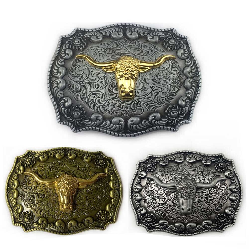 Longhorn bull Belt Buckle for Men- Western Rodeo Cowboy Large Belt Buckles US