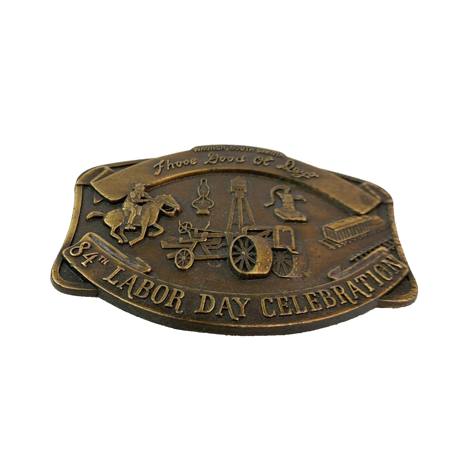 Vintage Wagner South Dakota 84th Labor Day Celebration Metal Belt Buckle #389
