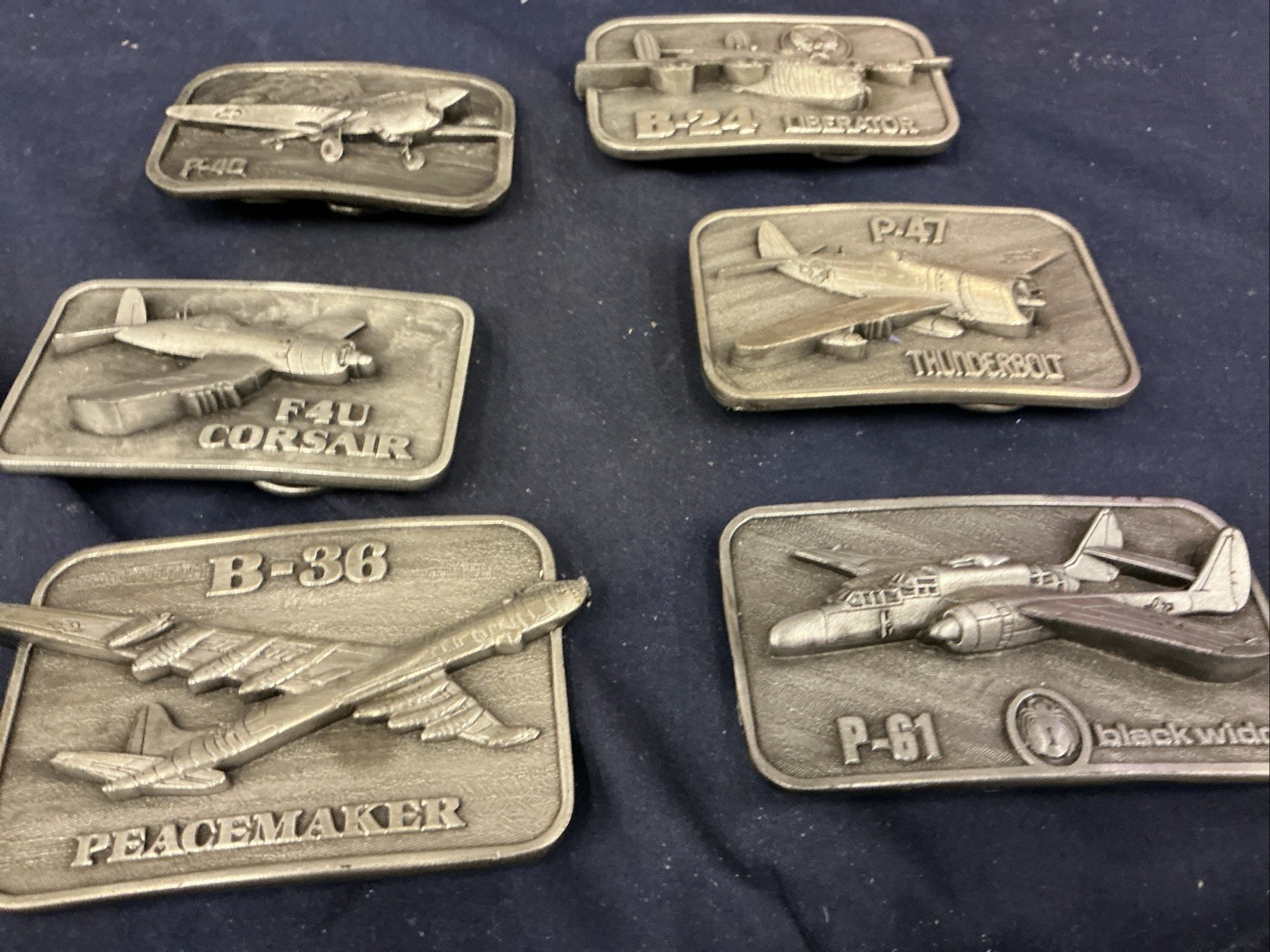 Vintage Buckle Connection Belt Buckles Military Aircraft Lot Of 6 WW2 Planes