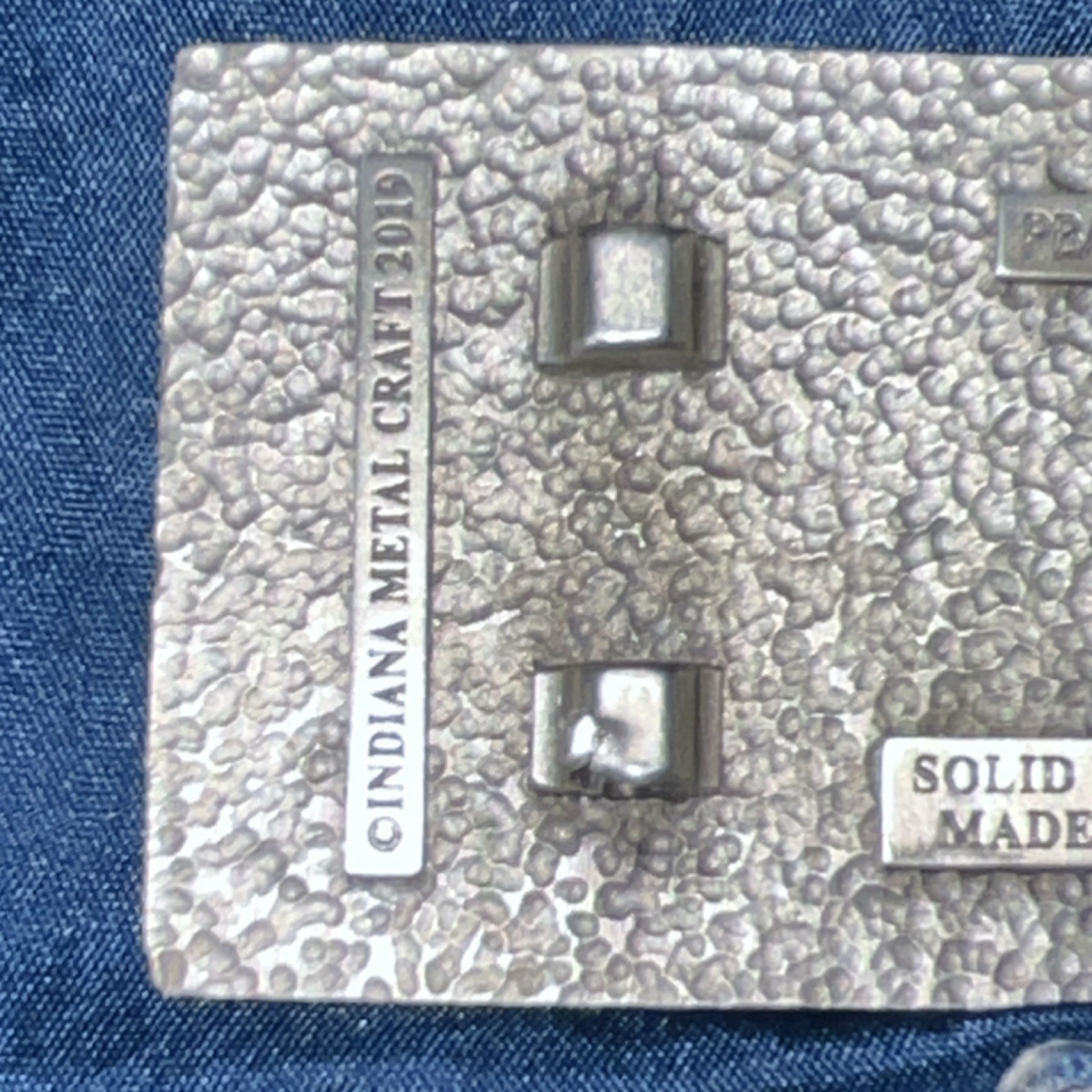 Indiana Metal Craft Solid Pewter American Flag Belt Buckle PBA201 Made in USA