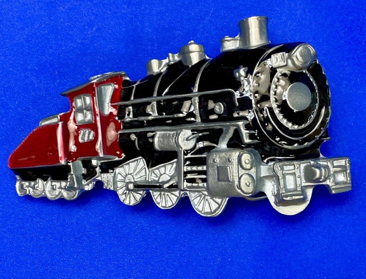 Steam Engine Train Locomotive Rail Road Collectors Vintage 1980 Belt Buckle