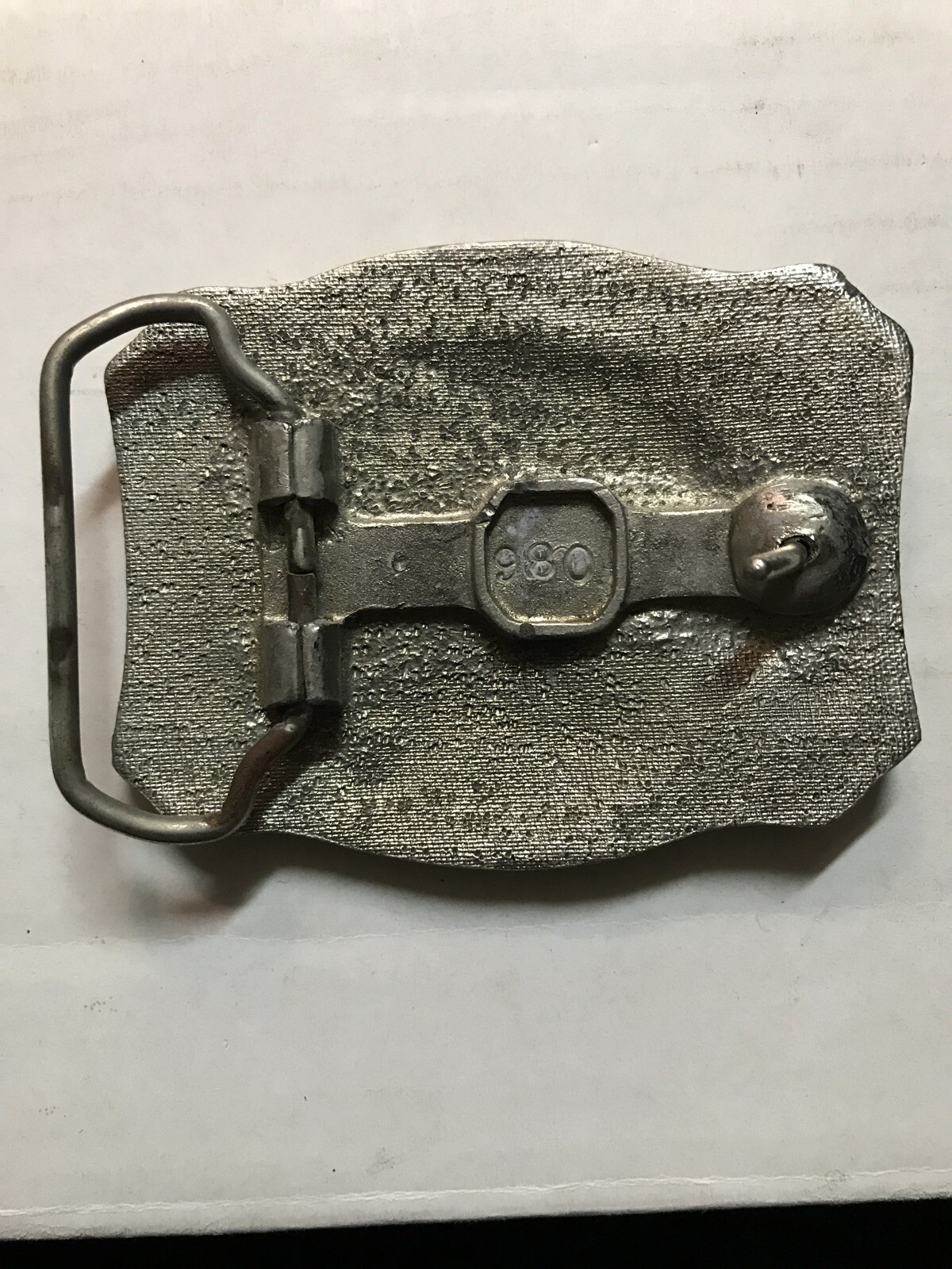 Silver Green Fish Enamel Belt Buckle
