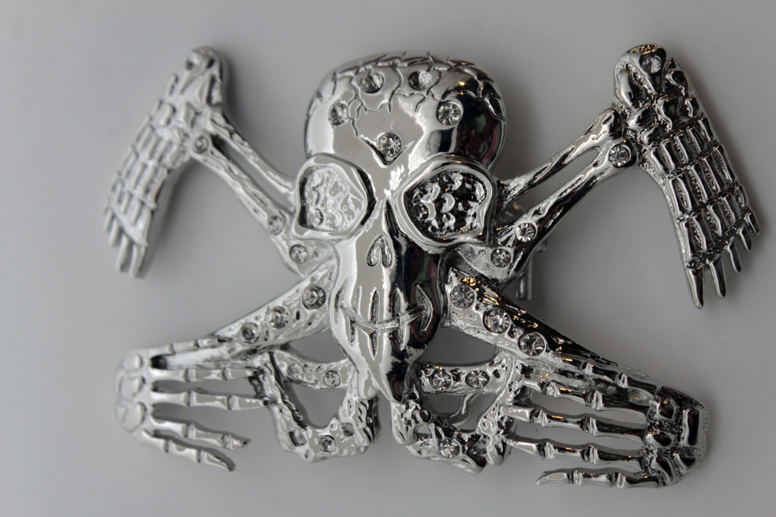 NEW Men Women Silver Metal Belt Buckle Skull Skeleton Large Size Trucker Biker