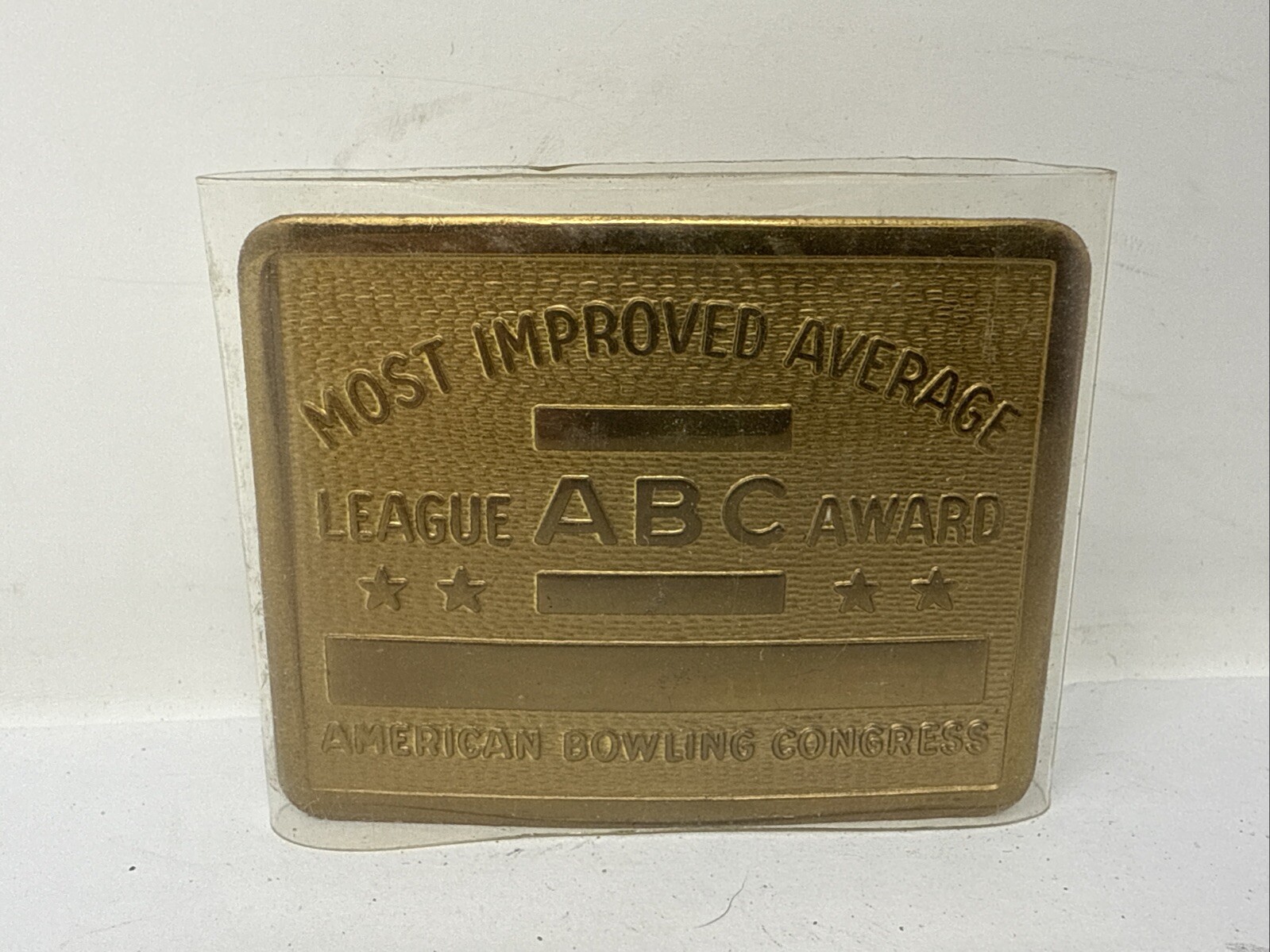 American Bowling Congress Belt Buckle Most Improved Average Award Vintage