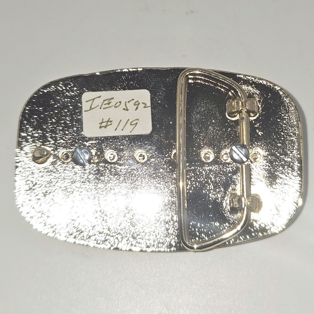 Vintage Western Blank Floral Scroll Belt Buckle Gold Silver Tone Black Enamel