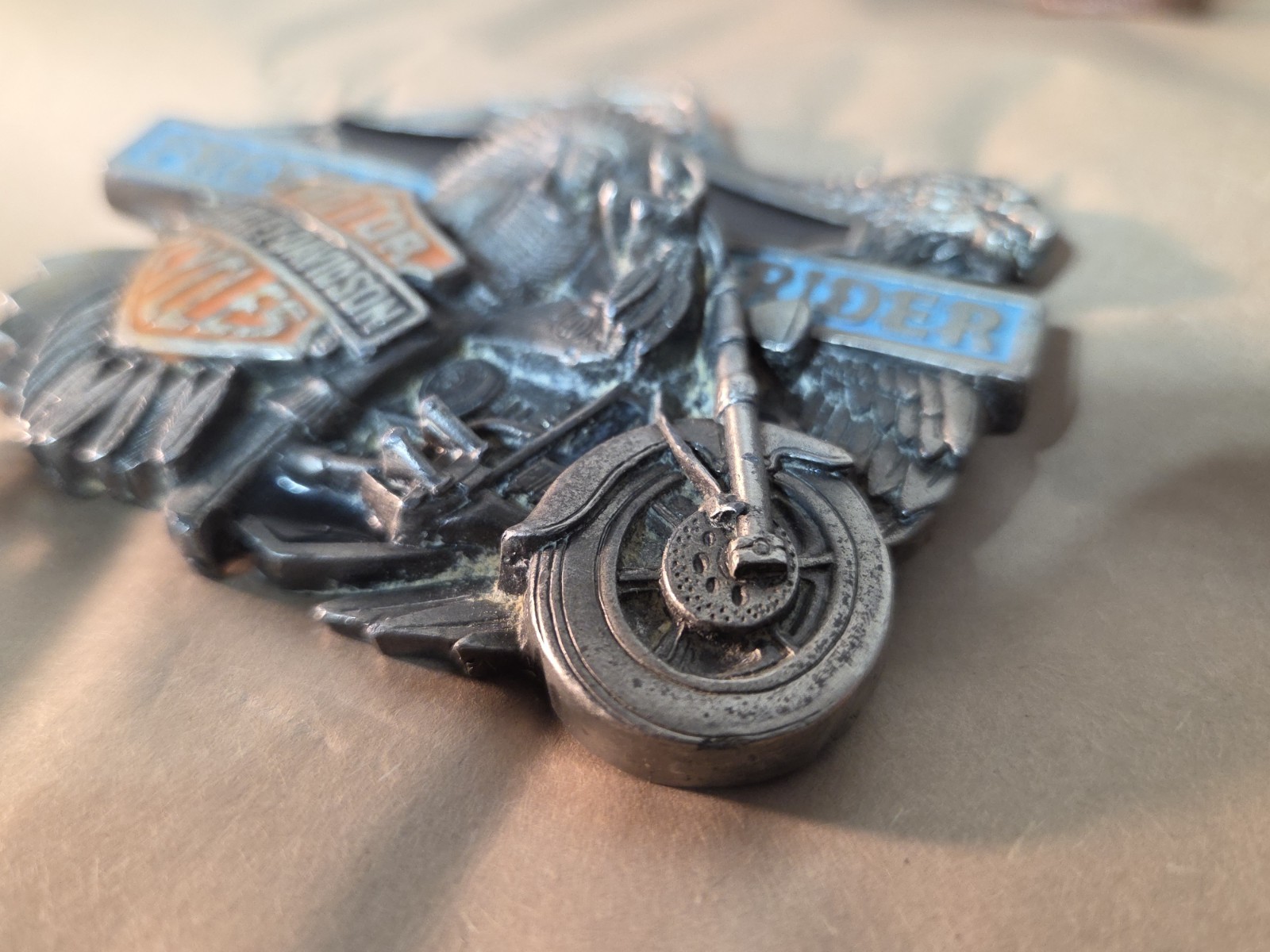1993 Vtg Harley-Davidson Superglide Freedom Rider Belt Buckle Baron USA Chief