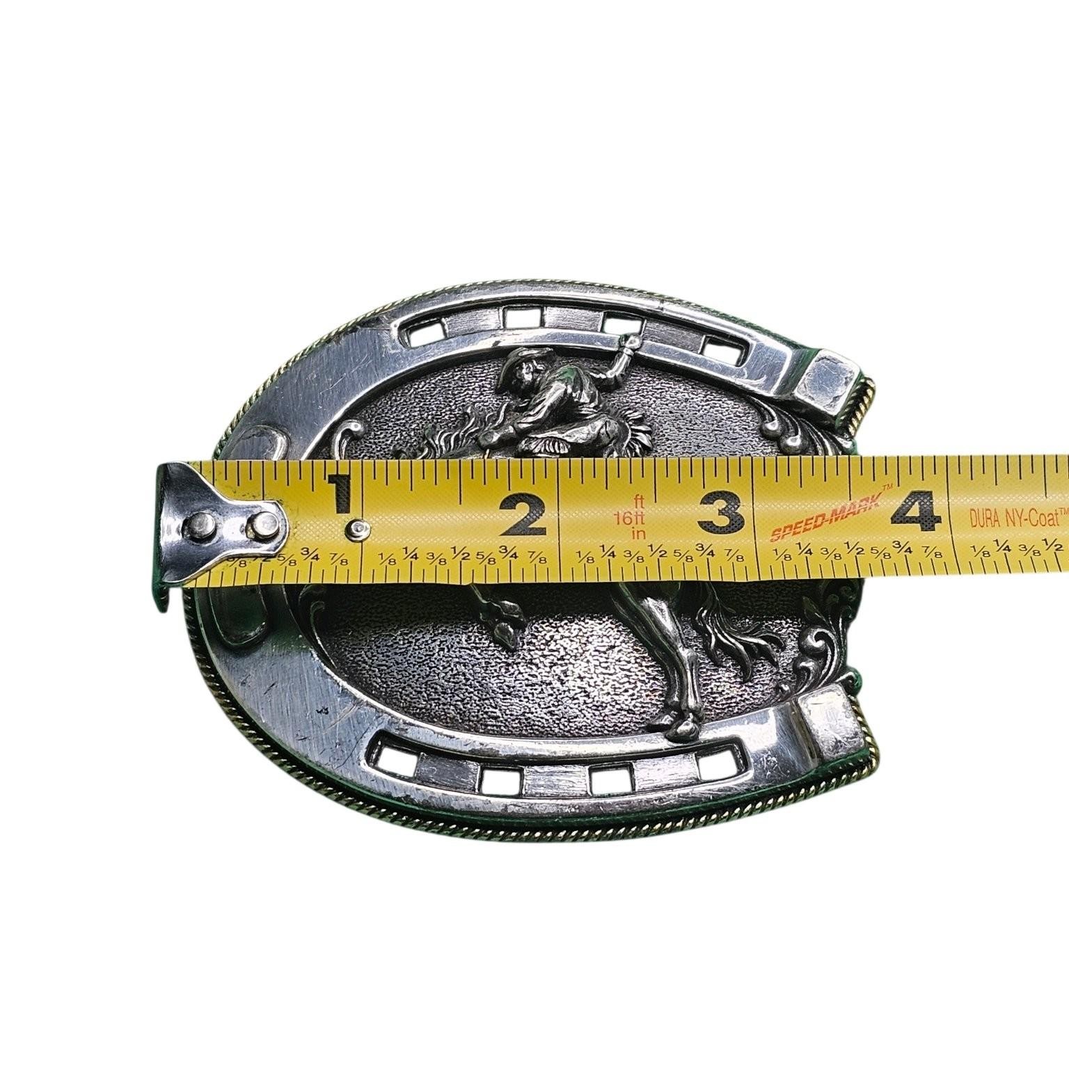 Western Style Men&rsquo;s Belt Buckle Silver Horse Rider
