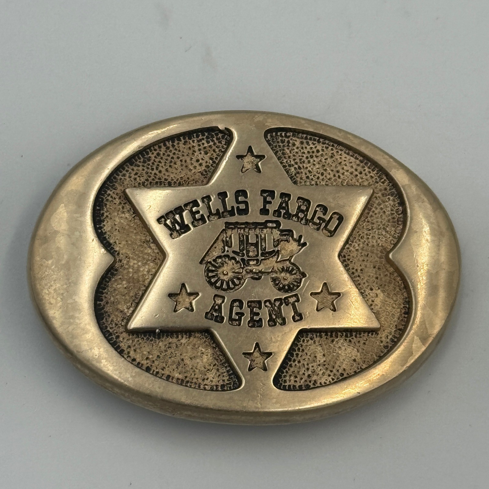 Vintage 1977 Wells Fargo Agent 125th Anniversary Solid Brass Belt Buckle PP 146