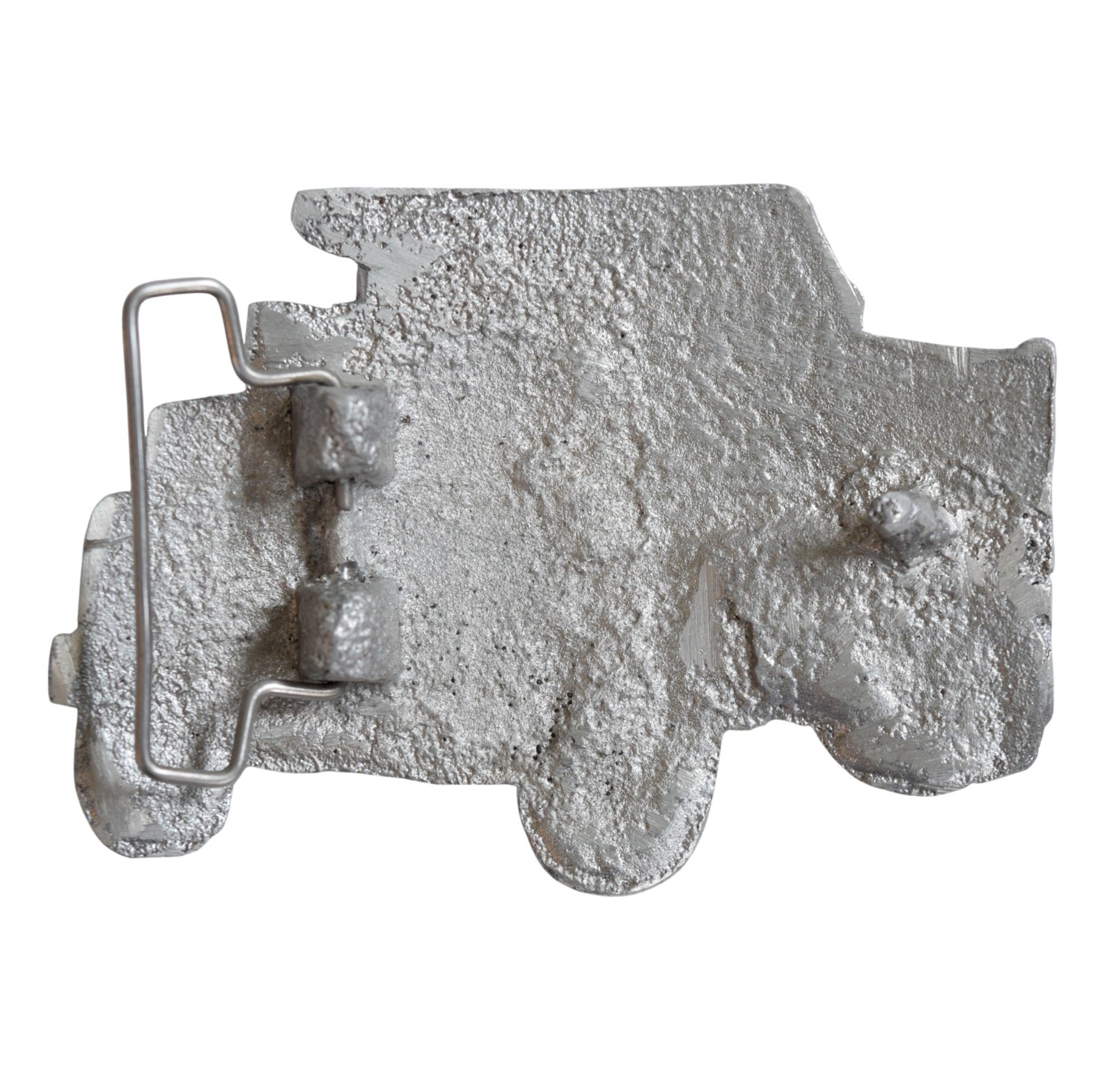 Vintage Custom Cast Aluminum Dump Truck Belt Buckle Construction Trucker 3.5&Prime;