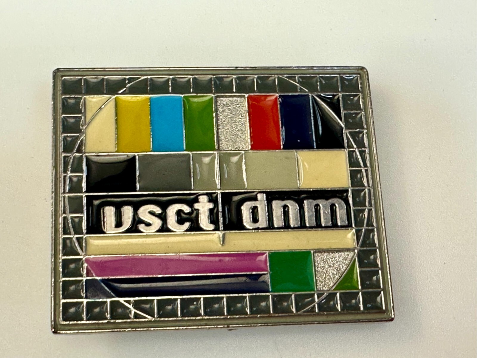 VSCT DNM Digital Print TV No Signal Standby Graphics Broadcast Gear Belt Buckle