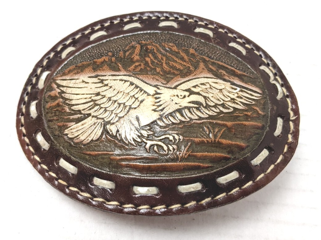 Leather Flying Eagle Belt Bukle, Stamped, Quality Made