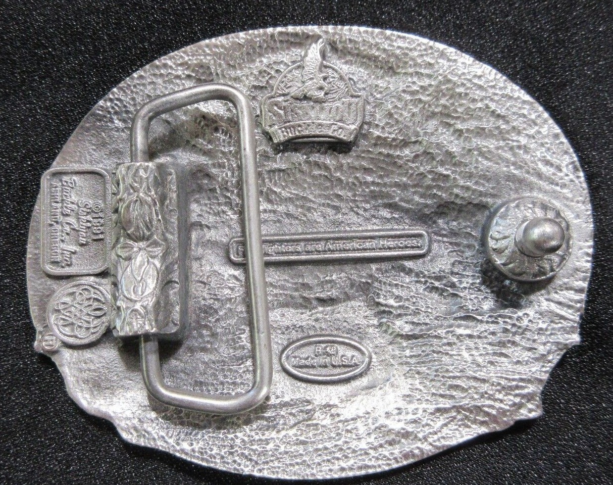 FIRE FIGHTER Belt Buckle Fire Dept. Siskiyou 1991 America&rsquo;s Heroes