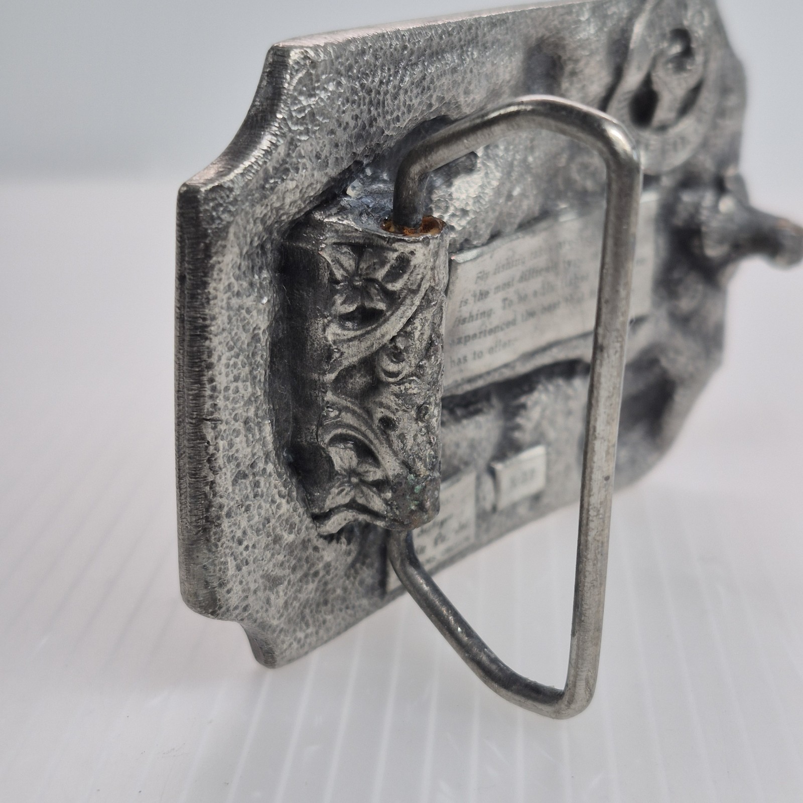 Siskiyou Buckle Co Fisherman Fishing Angler Oregon K-27 1983 Mountains Pewter