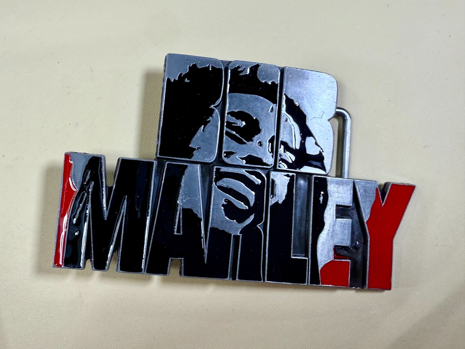 BOB MARLEY Block Letters Jamaica Iconic Reggae Music Artist Reggae Belt Buckle