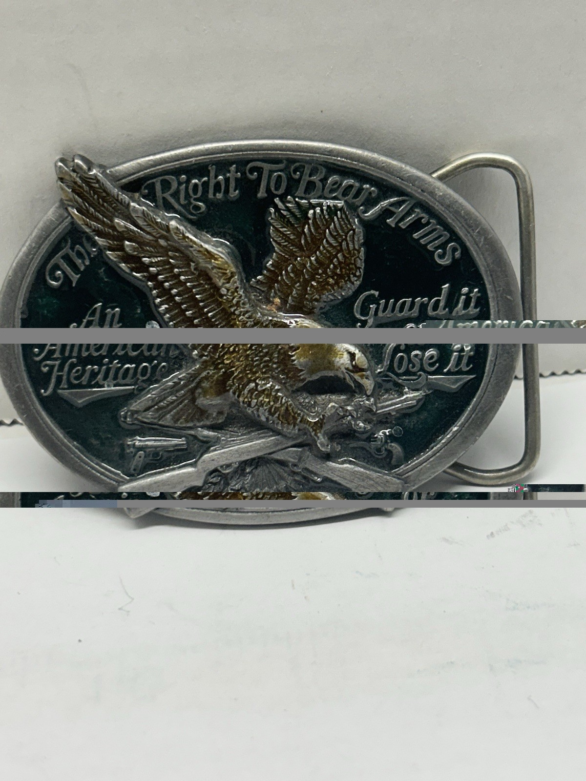1985 The Right to Bear Arms Buckle Guard It Or Lose It An American Heritage