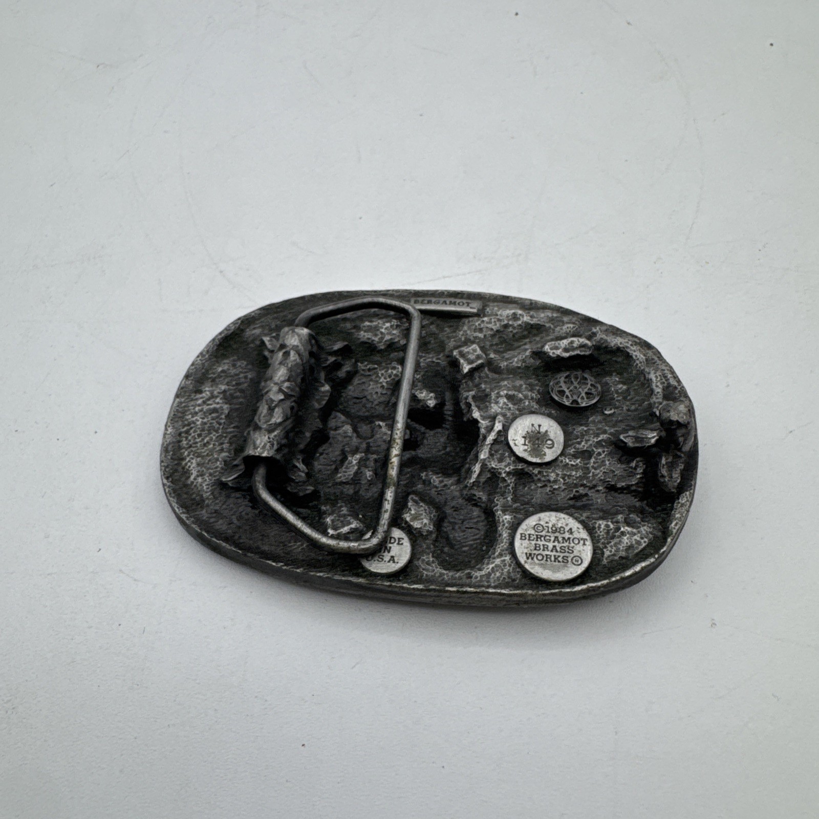 Vintage Bergamot Brass Works 1984 Motorcycle Biker Gold Wing Belt Buckle N149