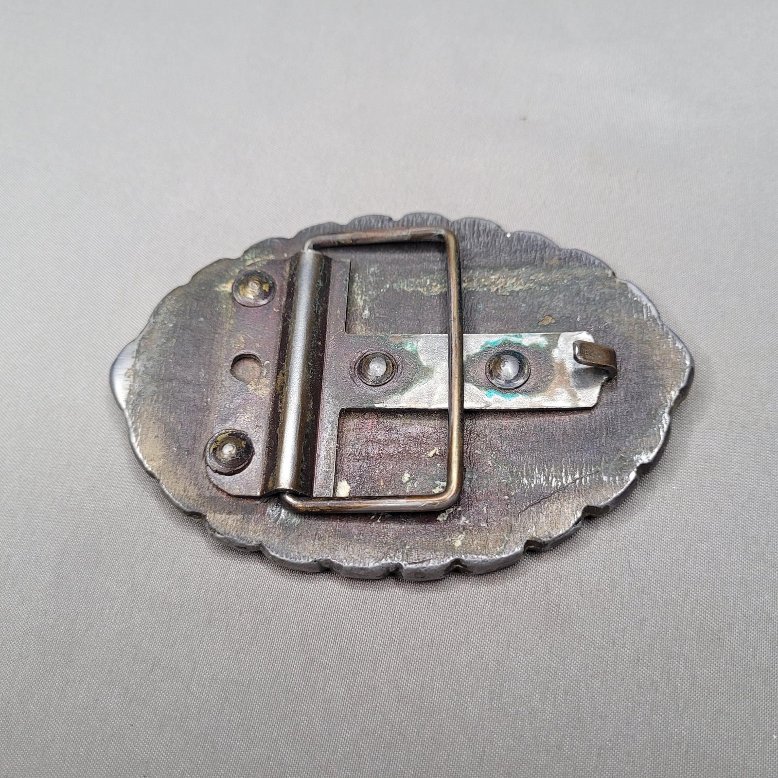Vintage PIG American Police Belt Buckle Mens One Size Silver Law Order Oval