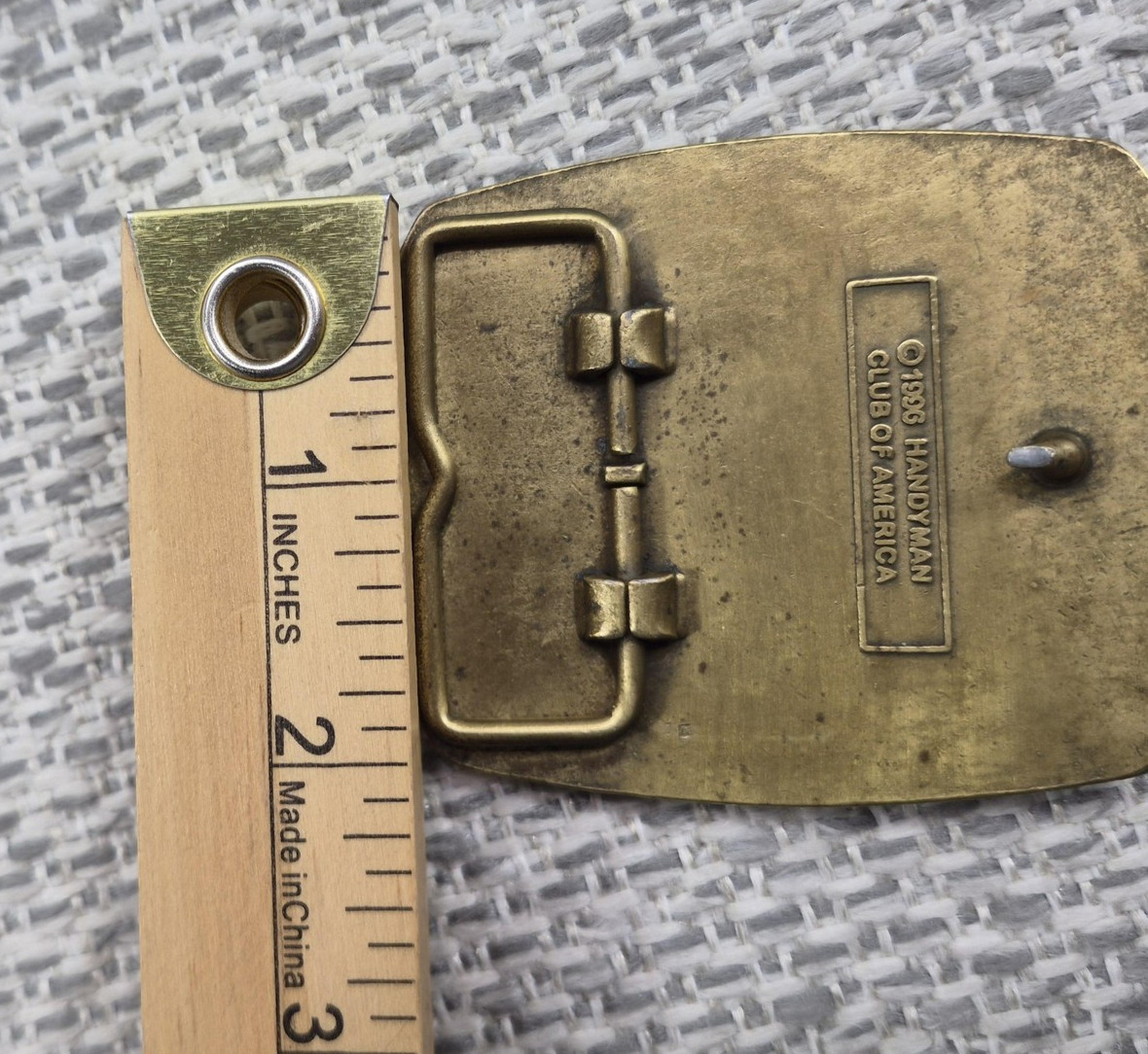 Vintage 1996 Handyman Club Of America Belt Buckle Mens Gold Life Member Western