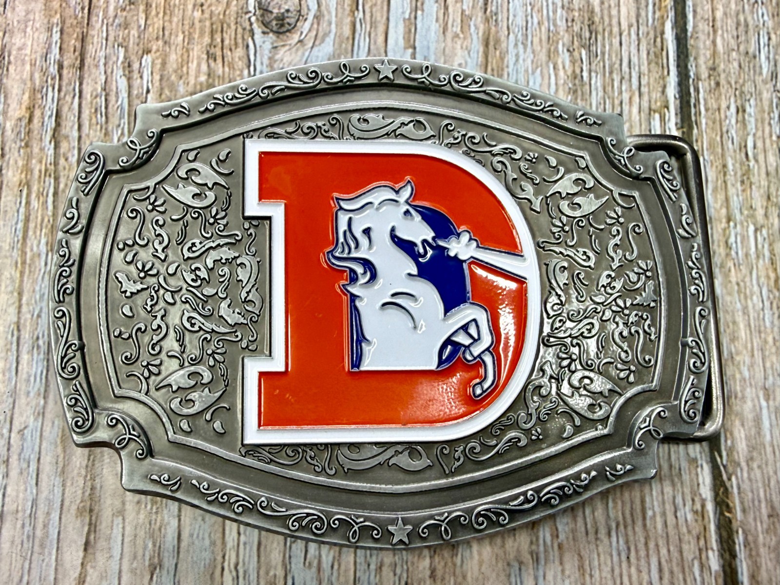 Denver Broncos Retro D Logo NFL Licensed Football League Sports Fan Belt Buckle