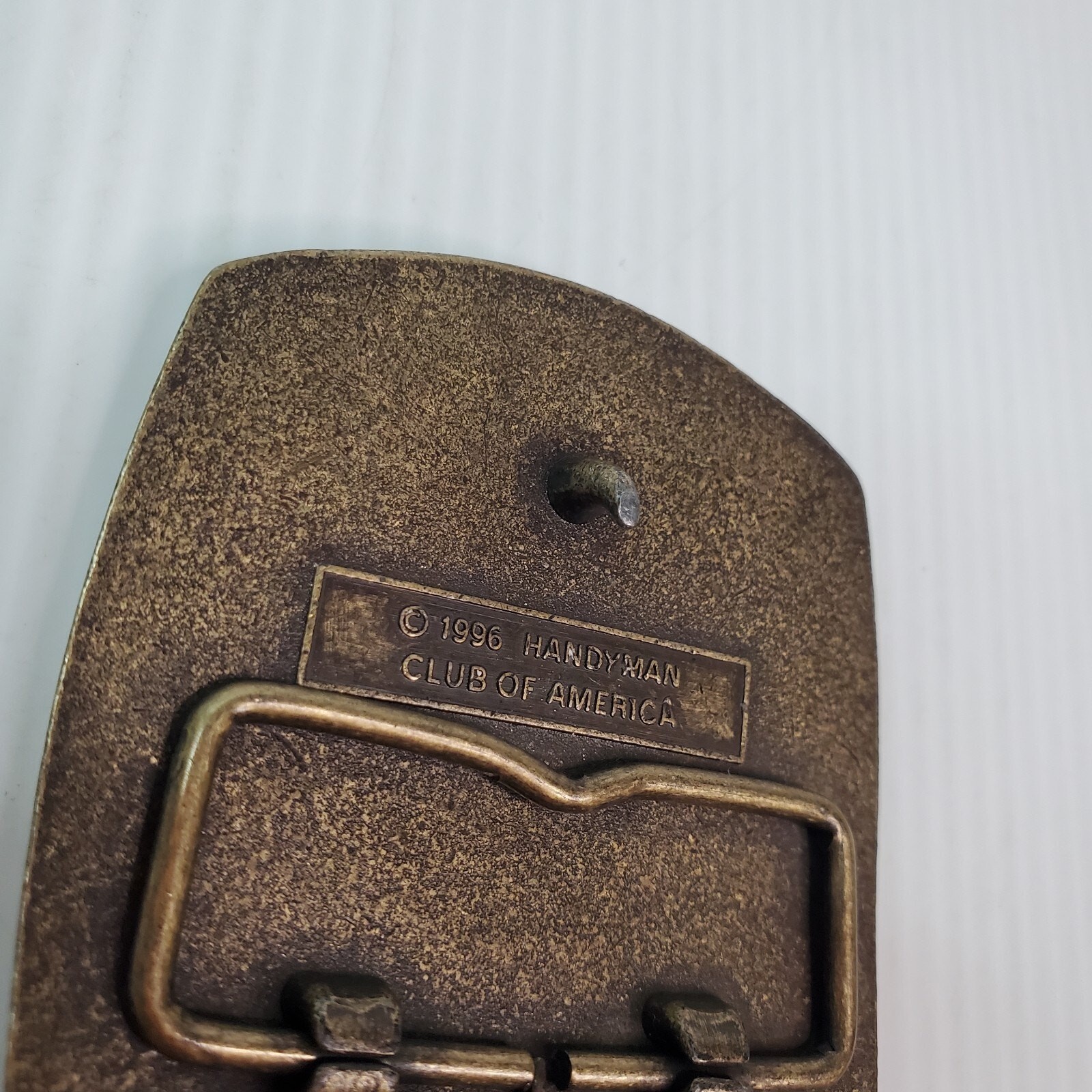 1996 Belt Buckle Handyman Club Of America Life Member Hammer Vintage