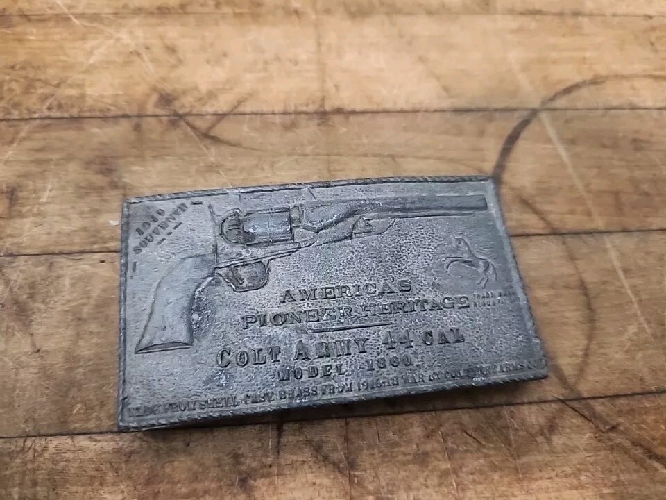Vintage Belt Buckle Colt 44 Cal Model 1860 Army America&rsquo;s Pioneer Heritage