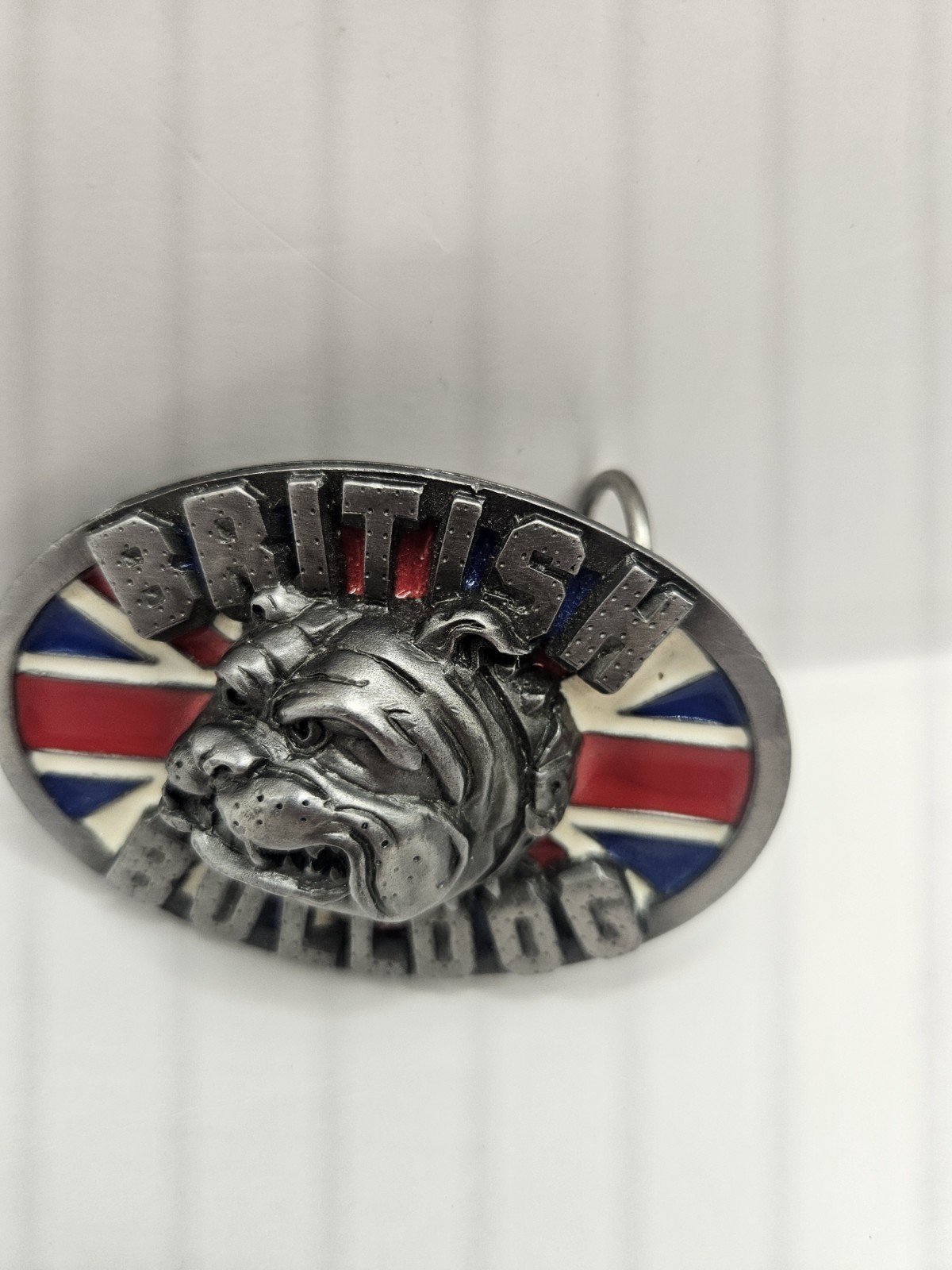 British Bulldog Union Jack Belt Buckle UK Biker England Great Britain