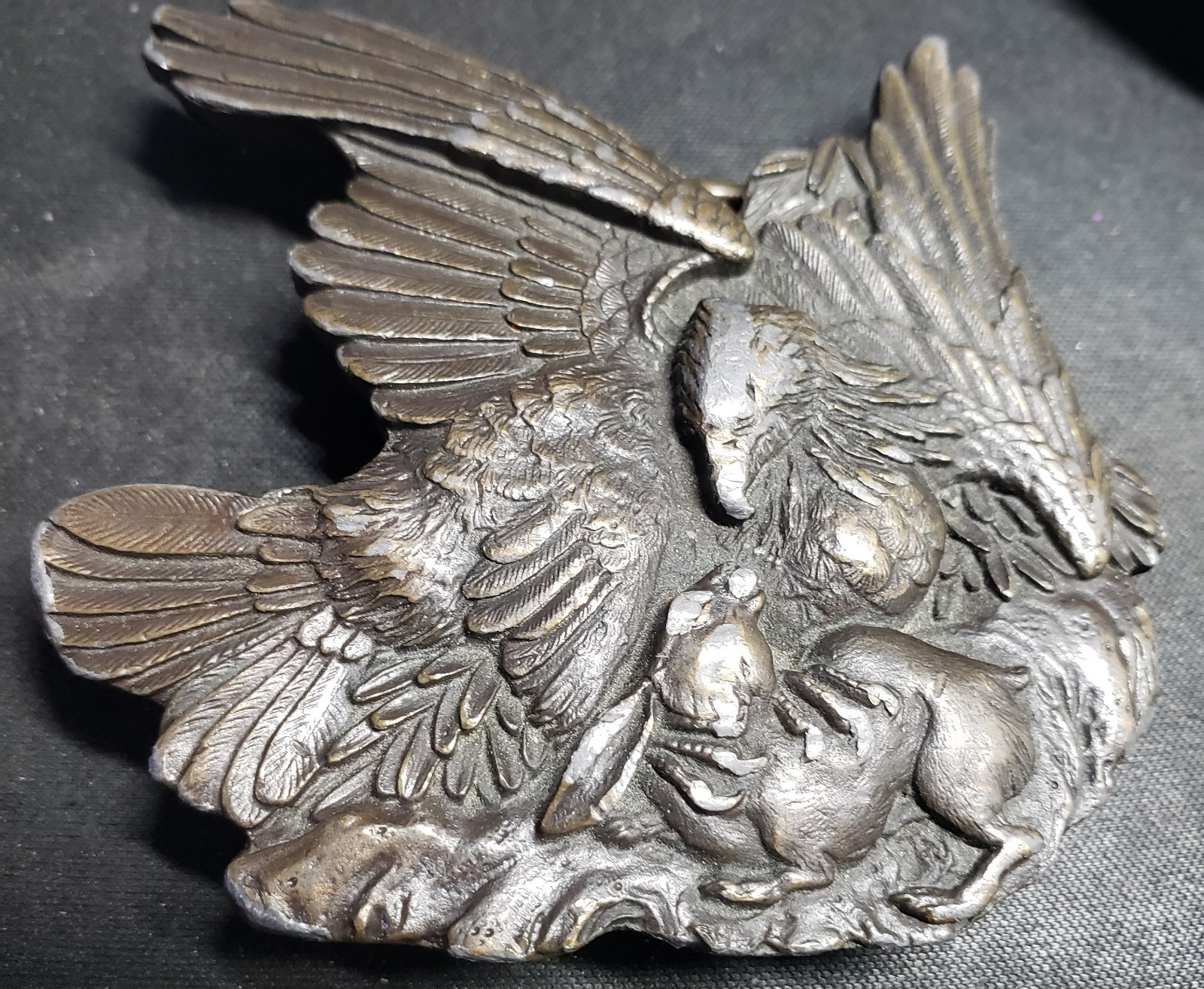 Bergamot Brass Works Belt Buckle Eagle Rabbit 1974 Fathers Day Gift