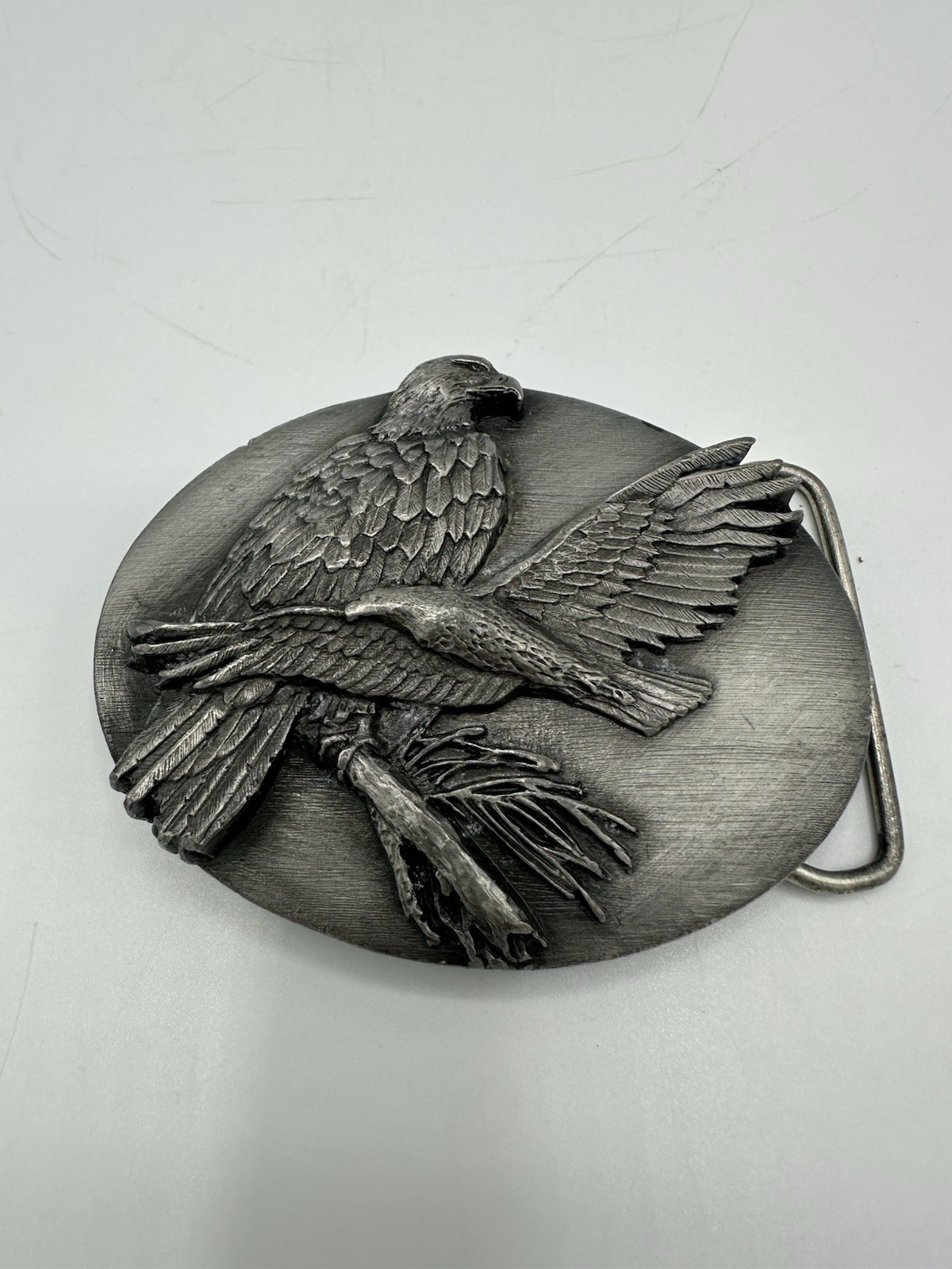 Vintage Siskiyou Eagle Pewter Belt Buckle R-89 1990 Made In USA