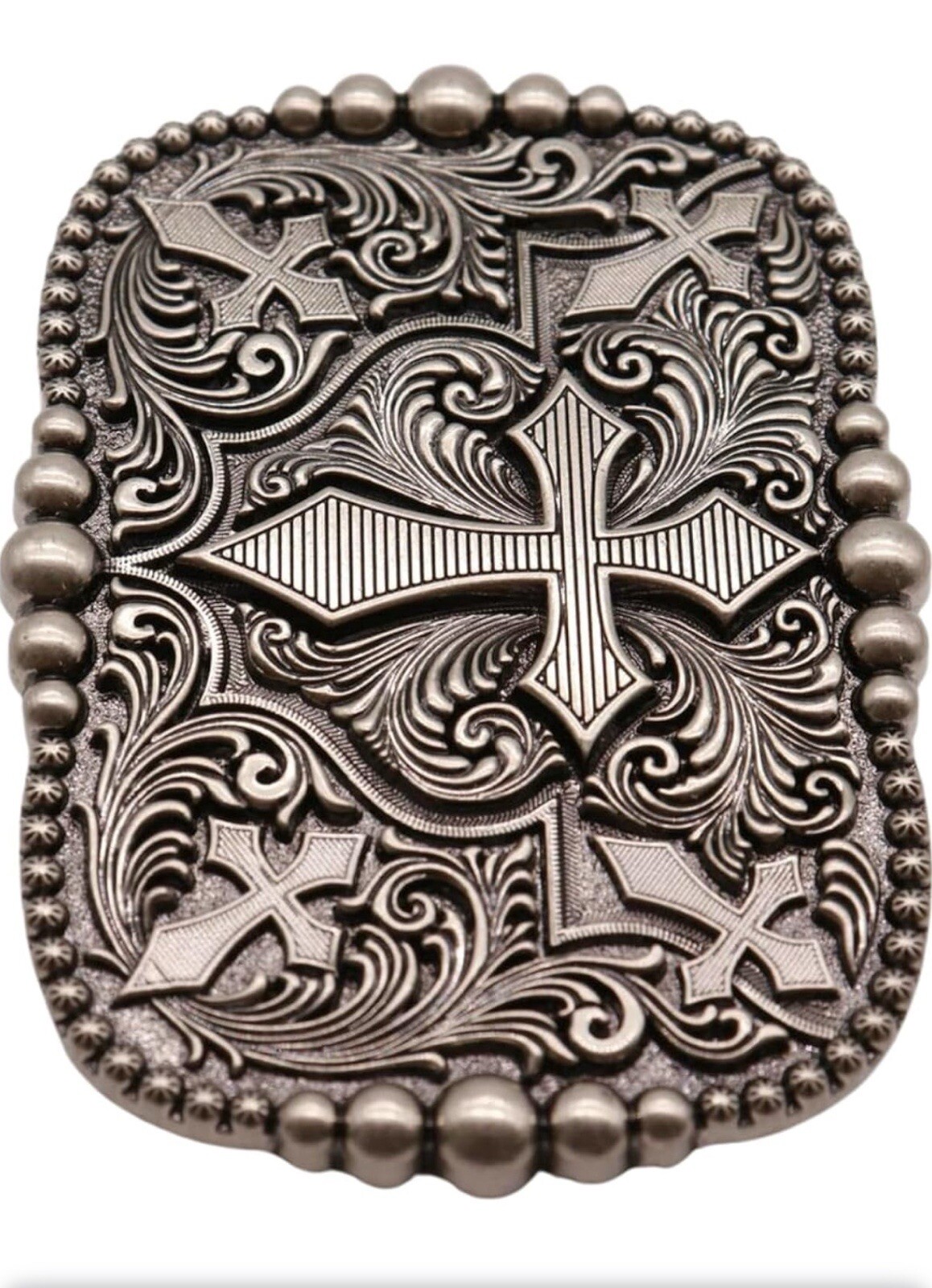 Celtic Cross Belt Buckle Silver Tone Very Nice Christian Religious 3.75&Prime;x3&Prime; CR01