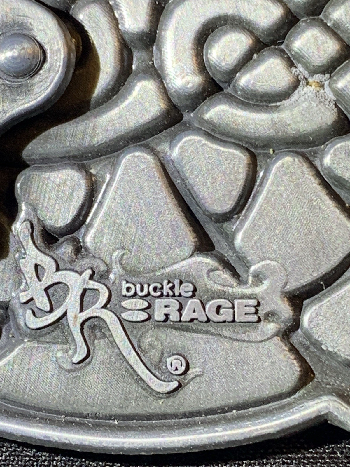 Buckle Rage Belt Buckle Celtic Endless Knot Silver-Tone Braided Art Design EUC
