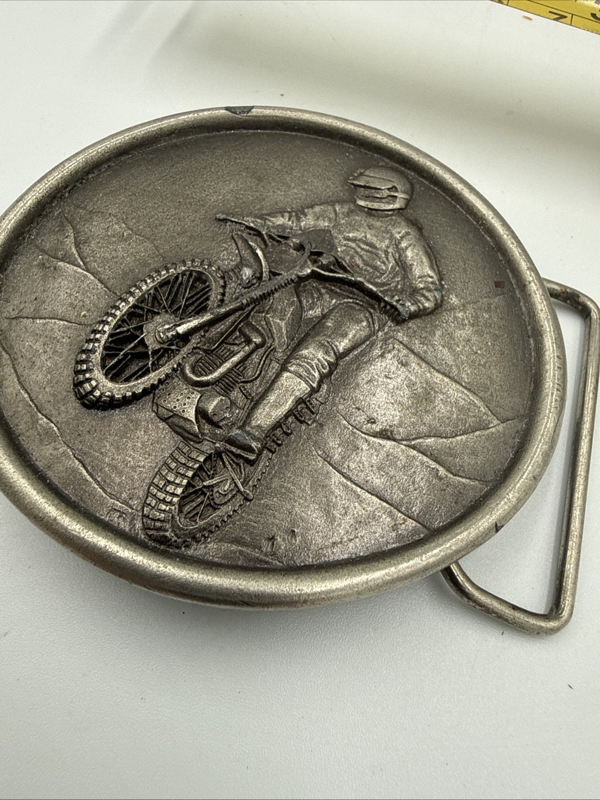 1976 Indiana Metal Craft Dirt Bike Motocross Motorcycle Racer Belt Buckle
