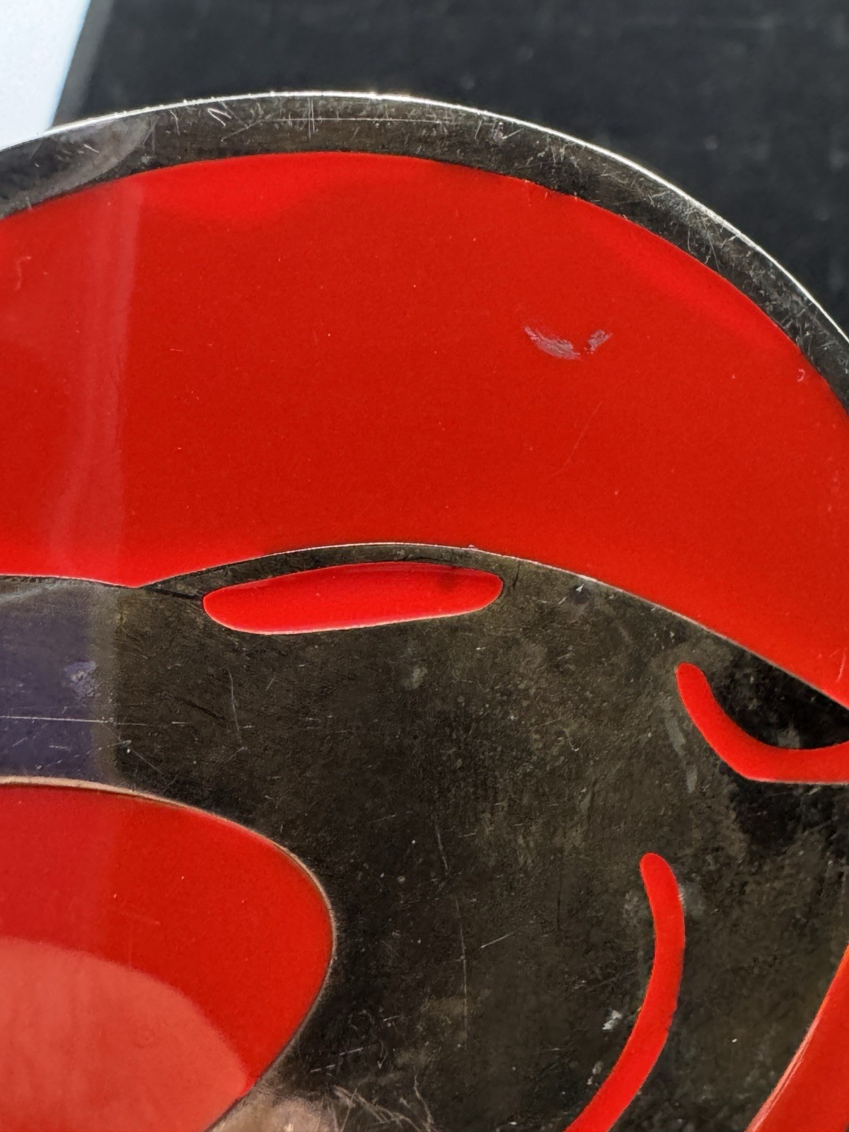 Thundercats Red Silver Enamel Belt Buckle Brass Metal 3.25&Prime; Warner Bros 2005