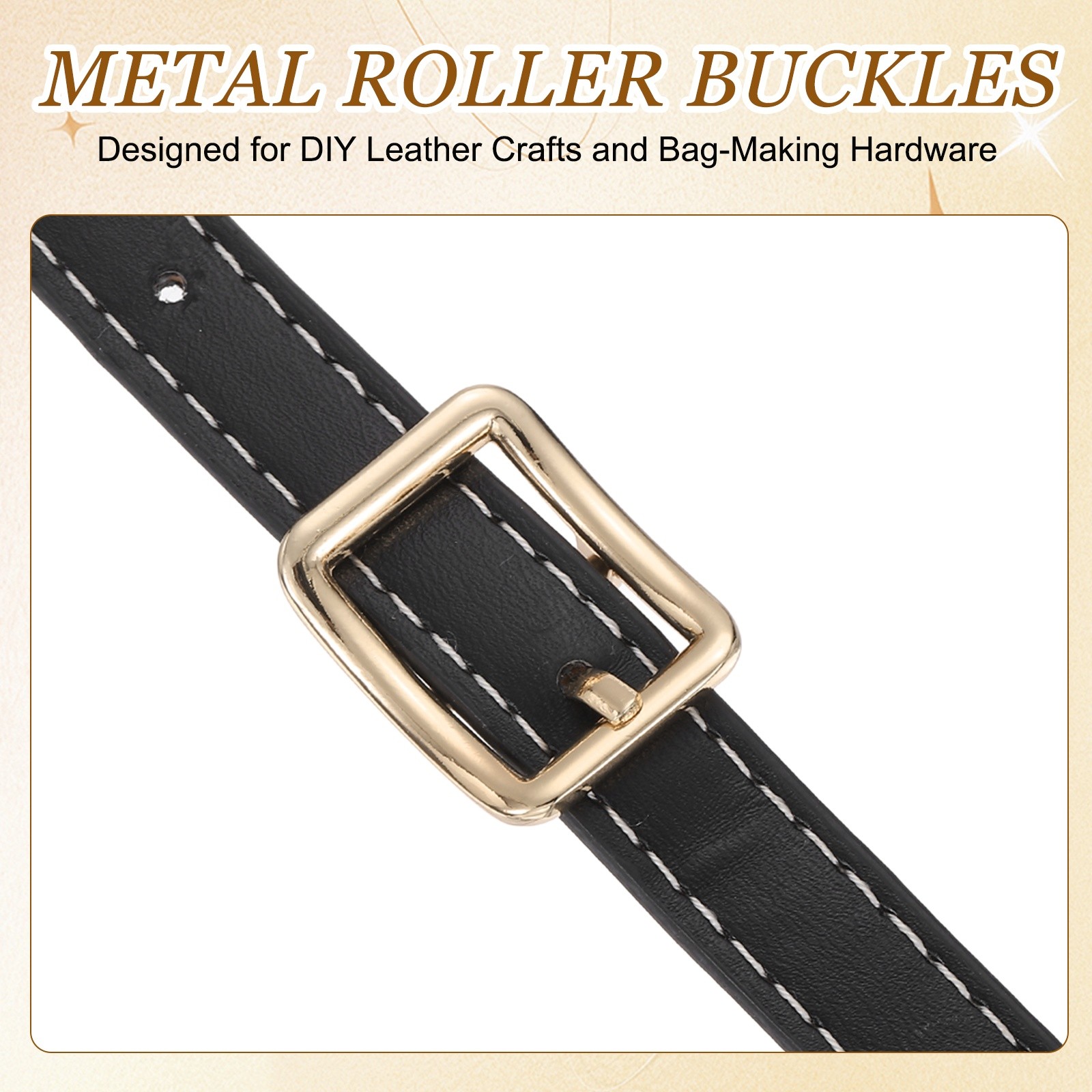 4Pcs Single Prong Belt Buckle 0.75&Prime; ID Curved Bow Buckle for Belt, Light Gold