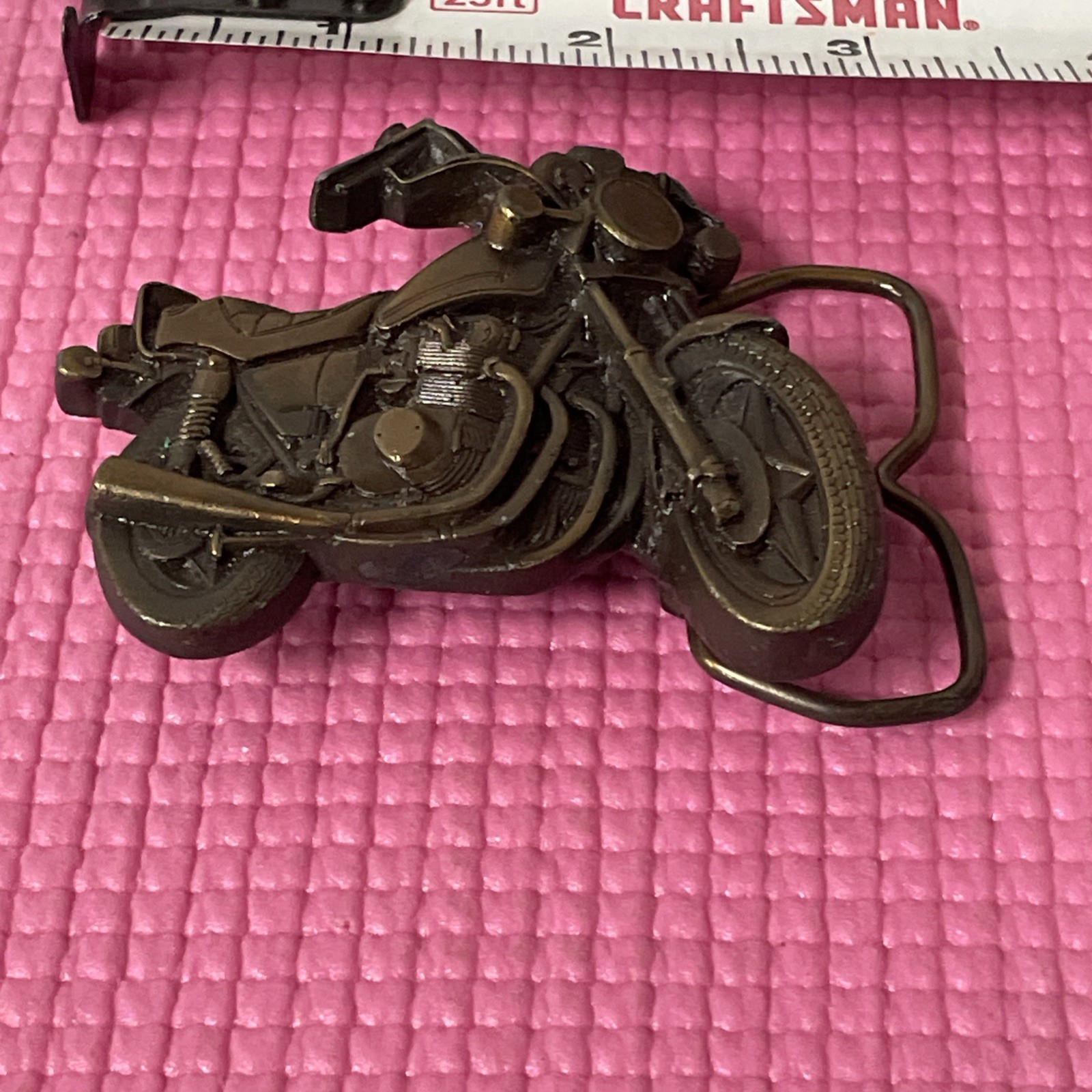 KAWASAKI BELT BUCKLE 1979 Bergamot Brass Works H-39 Made In USA Motorcycle