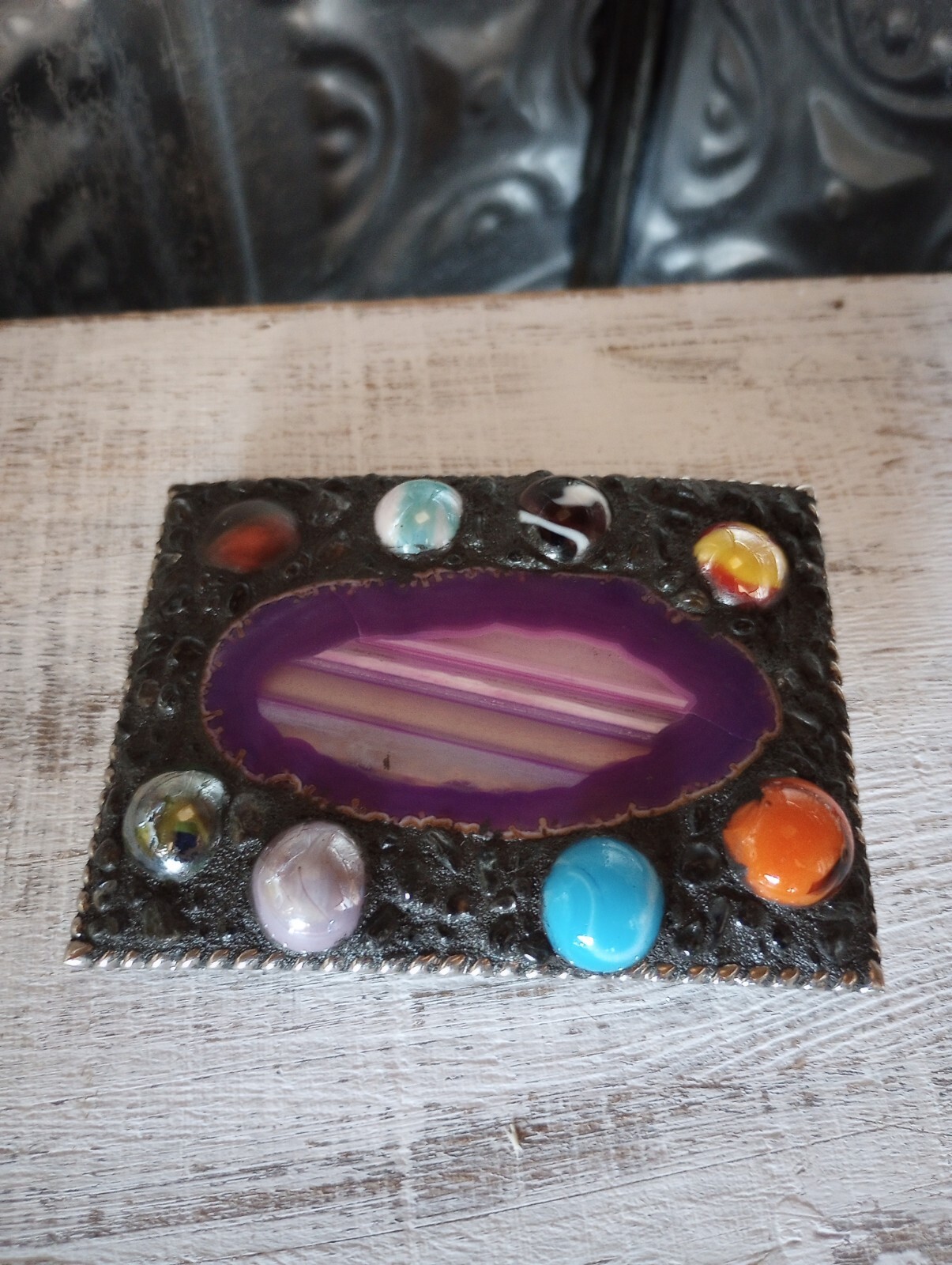 Agate Rock Marble Accent Futuristic Art Aesthetic Contemporary Belt Buckle Y2K