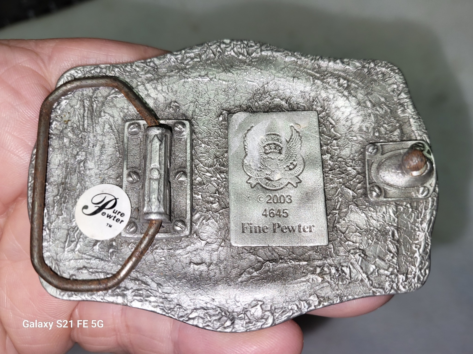Nice Fine Pewter Metal Belt Buckle 3 3/4&Prime;