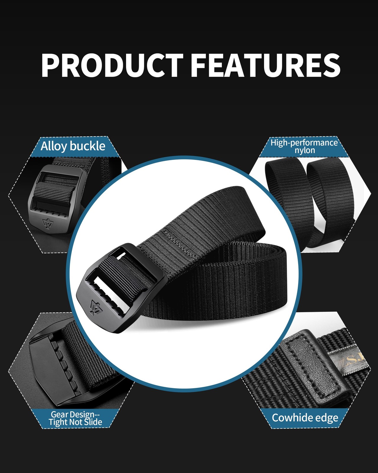 TACTICAL BIRD Men&rsquo;s Nylon Belt, Tactical Belts Breathable Webbing Medium, R08