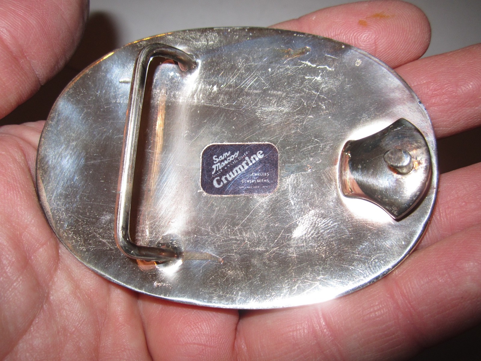 VTG G.P.C.P. TRAP SHOOTING 1ST PRIZE BUCKLE – CRUMRINE – 3 3/4&Prime; X 2 5/8&Prime; BN-12