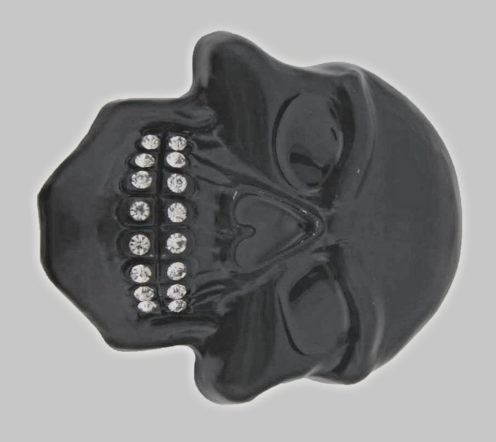 Skull Belt Buckles Grill Black Metal Emblem Bling Iced Style New Men Women Goth