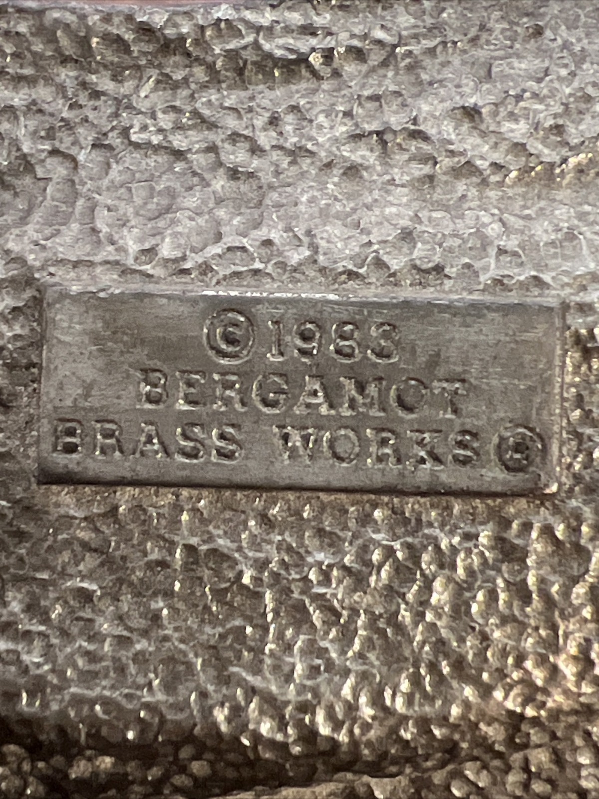 Vtg Bergamot Brass Works 1983 Belt Buckle Train Steam Engine Railroad Silver