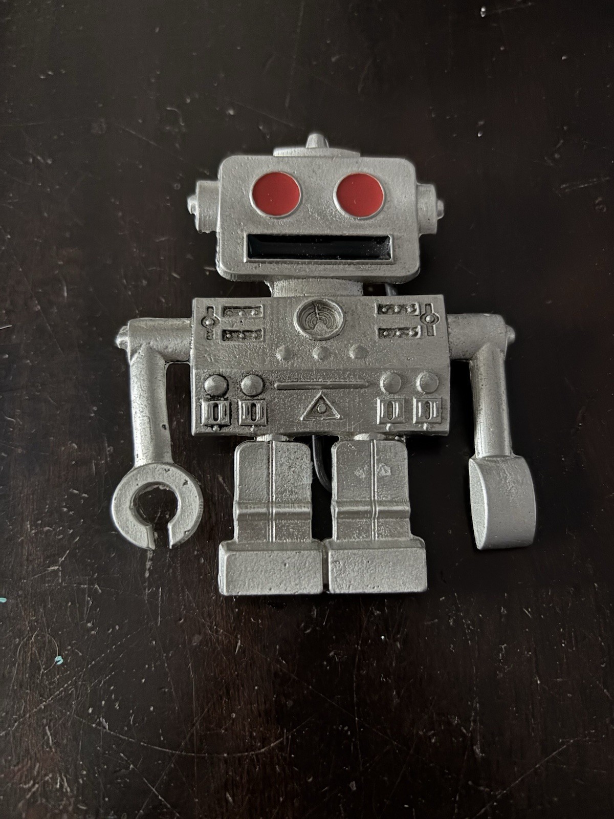 Men&rsquo;s Belt Buckle Novelty Robot Grey Metal A8