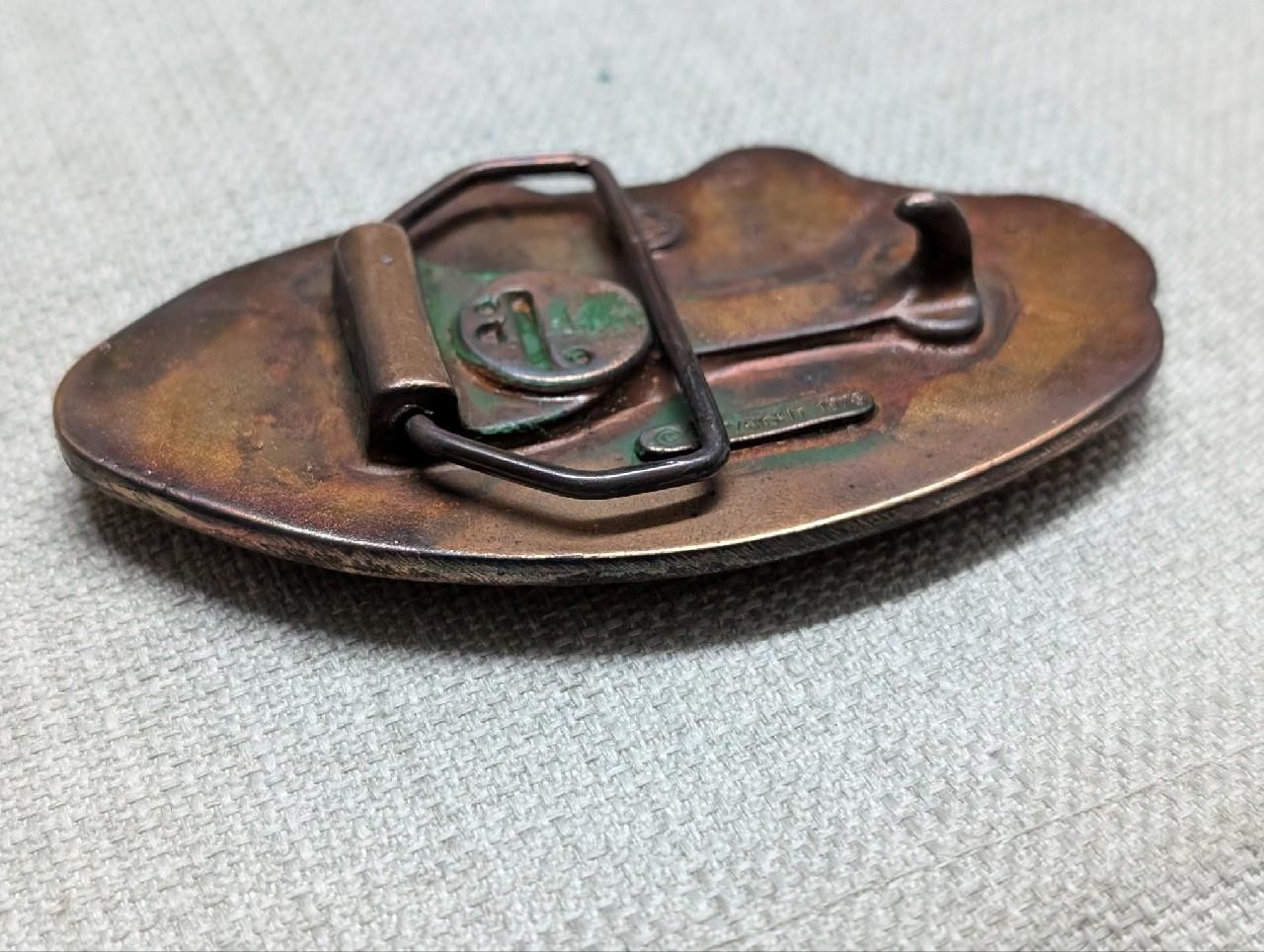 1970s vintage MONTANA big sky country HEAVY belt byckle BRASS bronze WESTERN